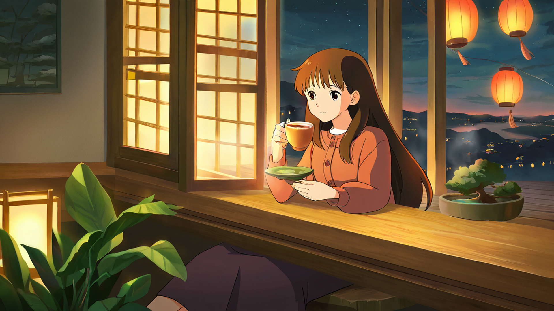Girl Cafe Japan Girl Cafe Japan 0377069381 lofi anime wallpaper free download