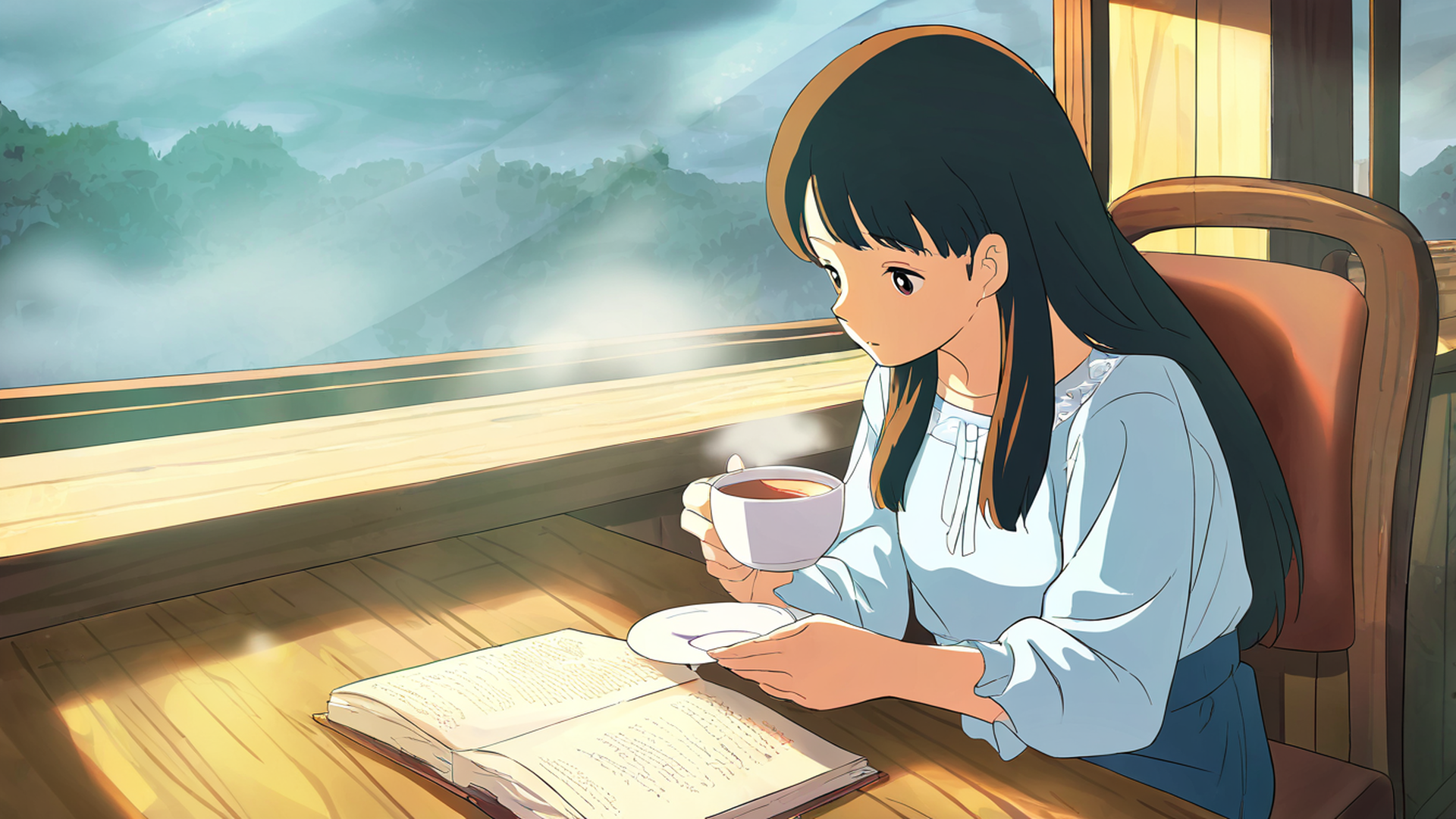 girl cafe japan lofi wallpaper