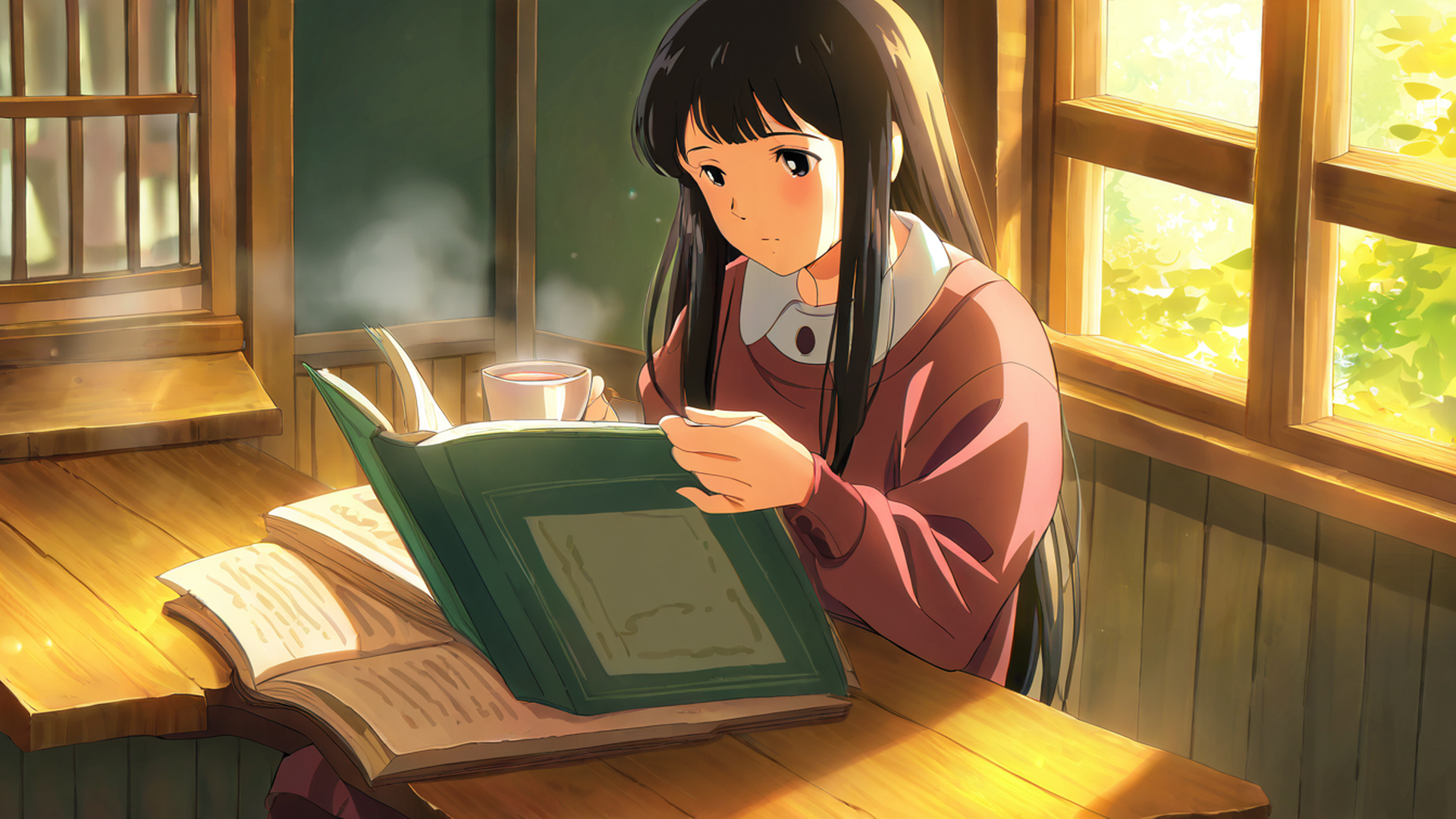 girl cafe japan lofi wallpaper