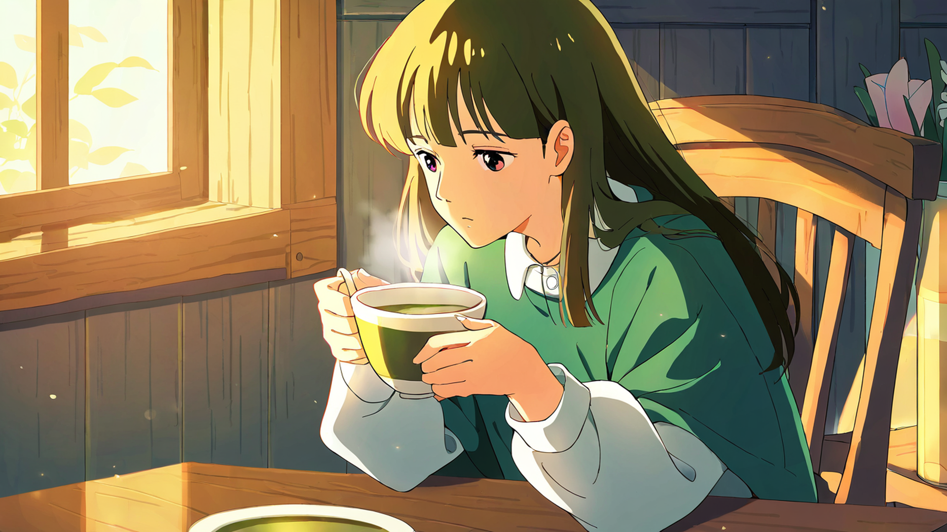 girl cafe japan lofi wallpaper