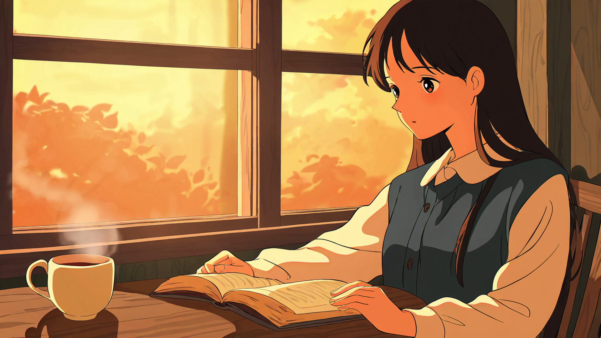 girl cafe japan lofi wallpaper