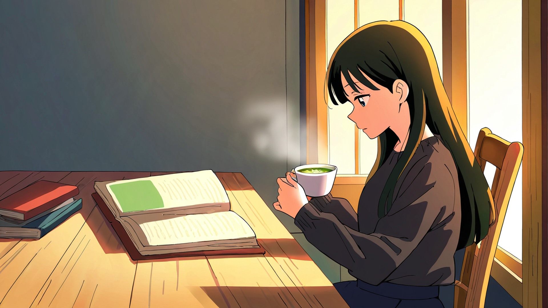 girl cafe japan lofi wallpaper