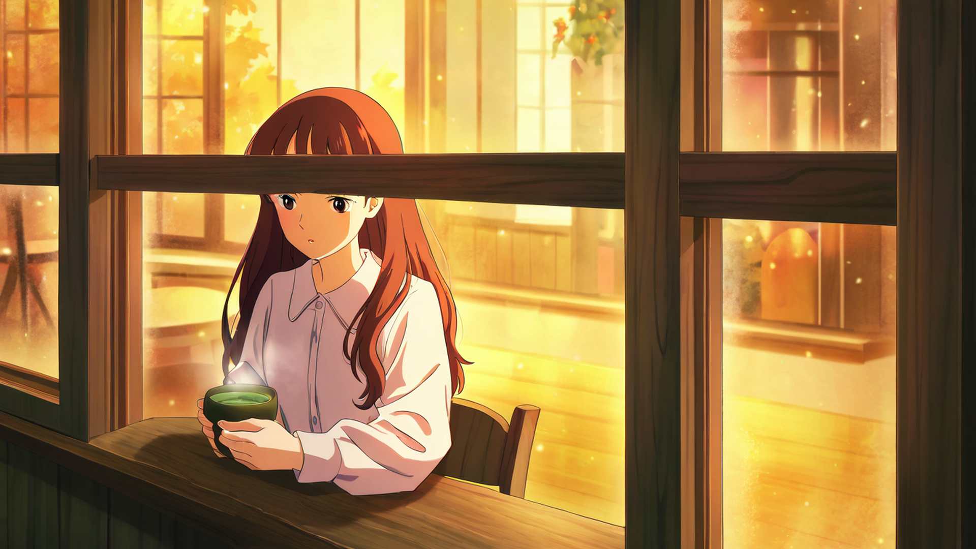 girl cafe japan lofi wallpaper