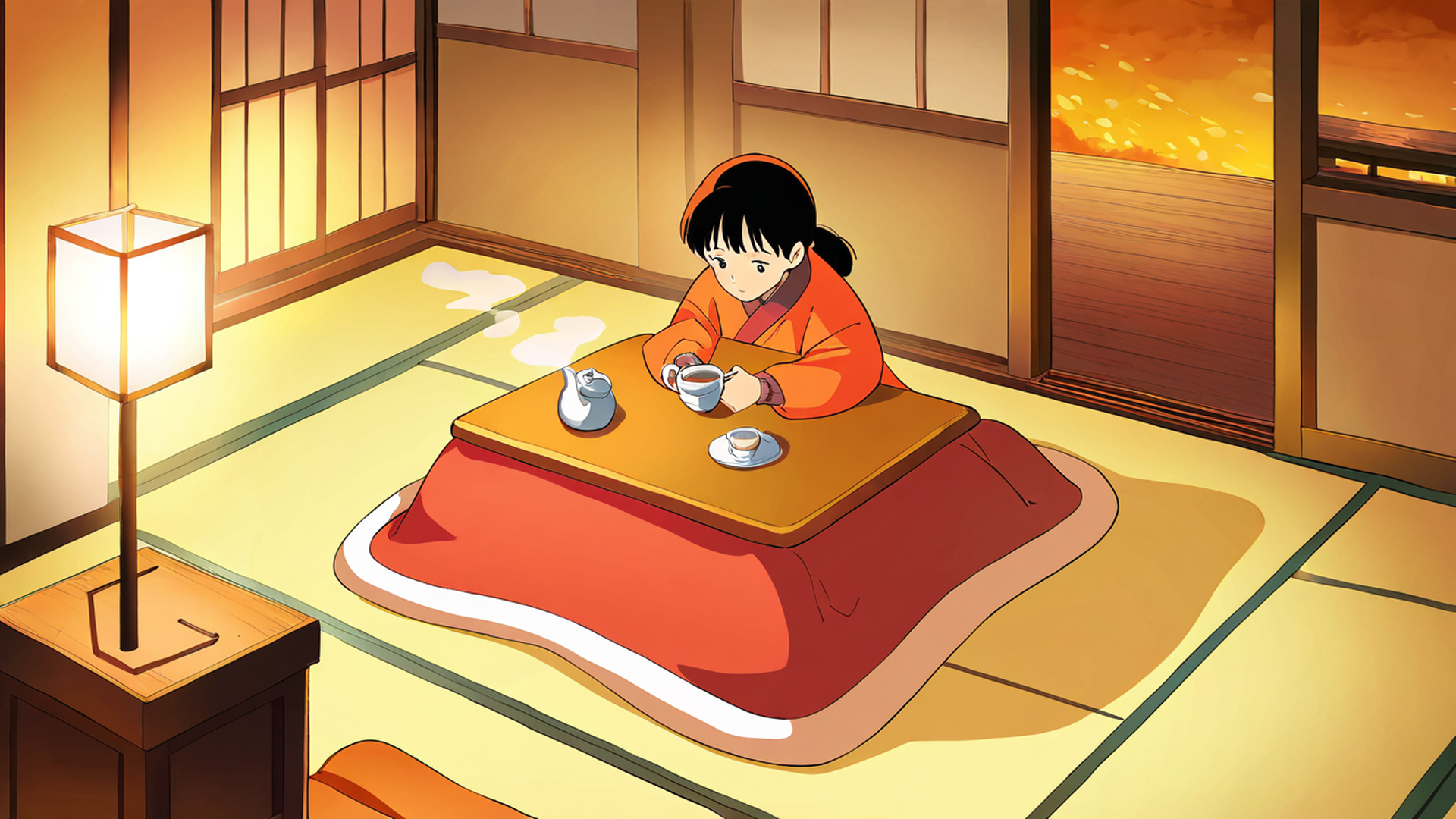 Girl Kotatsu Winter Girl Kotatsu Winter 0019574465 lofi anime wallpaper free download