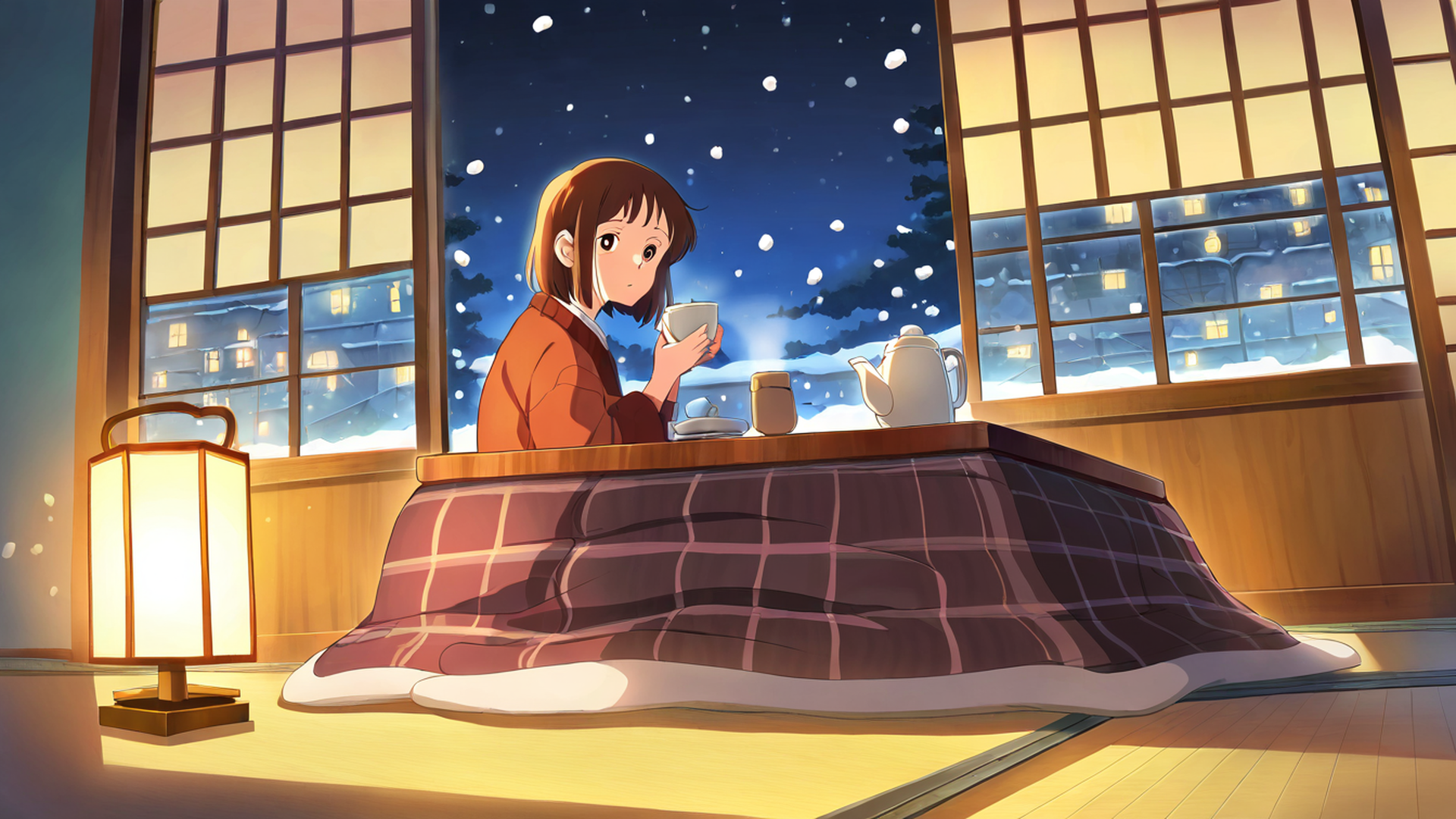 Girl Kotatsu Winter Girl Kotatsu Winter 0487679368 lofi anime wallpaper free download