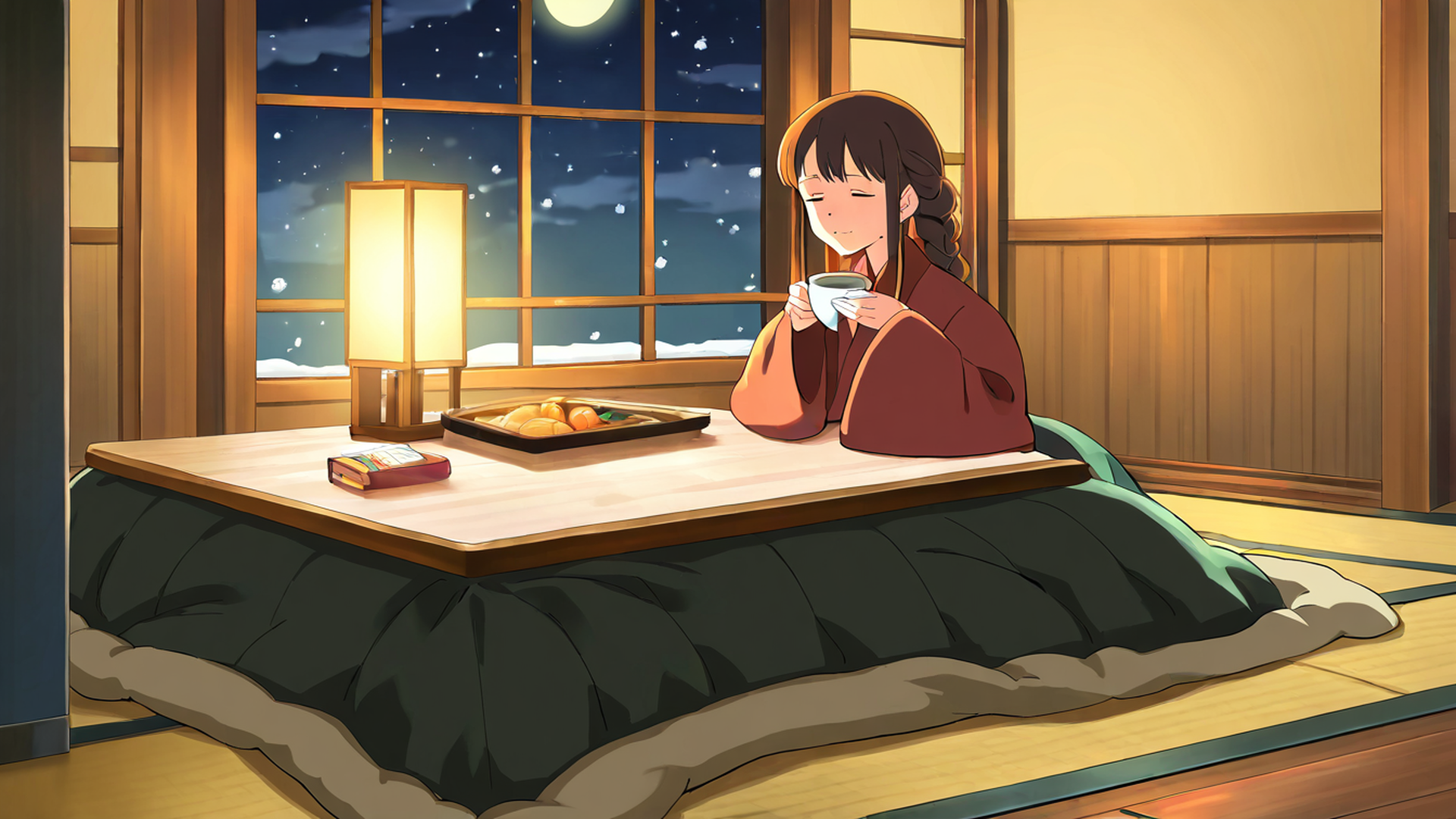 Girl Kotatsu Winter Girl Kotatsu Winter 1415271594 lofi anime wallpaper free download