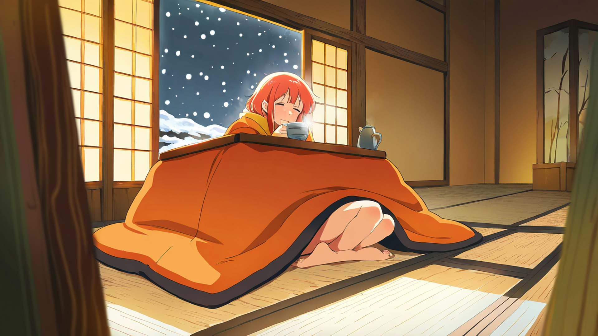 Girl Kotatsu Winter Girl Kotatsu Winter 1599127374 lofi anime wallpaper free download