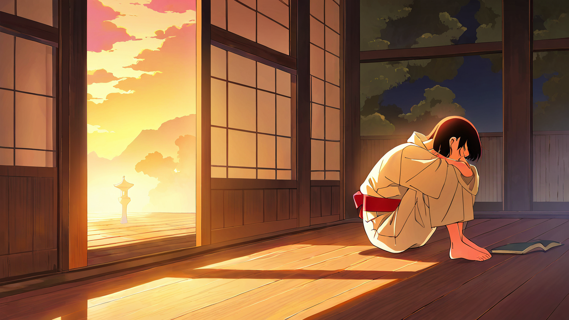 Girl Reading Engawa Girl Reading Engawa 1597931859 lofi anime wallpaper free download