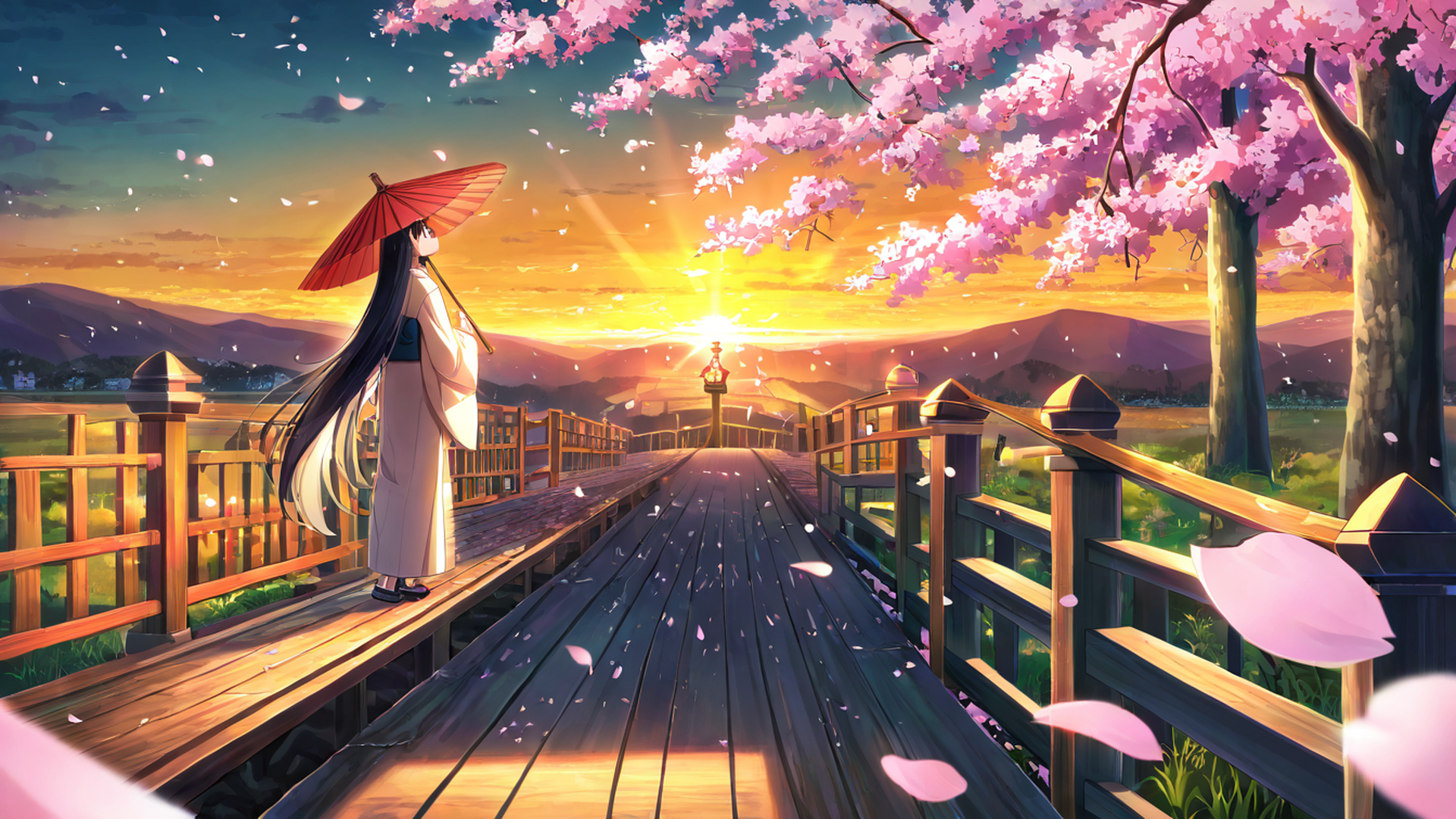 Girl Sakura Umbrella Girl Sakura Umbrella 0072003041 lofi anime wallpaper free download