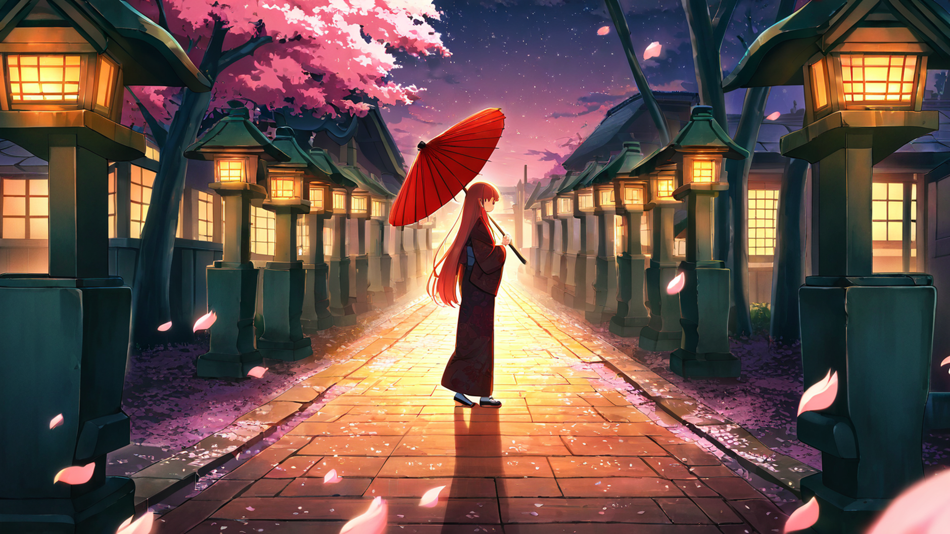 Girl Sakura Umbrella Girl Sakura Umbrella 1362287285 lofi anime wallpaper free download