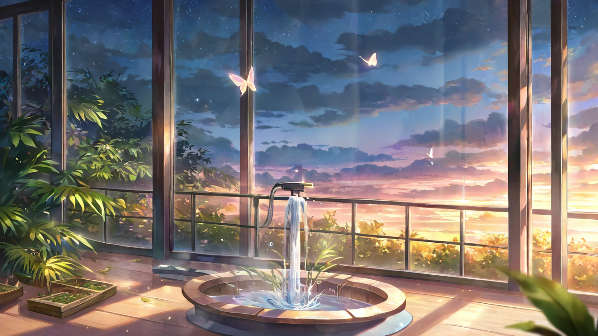 greenhouse morning lofi wallpaper