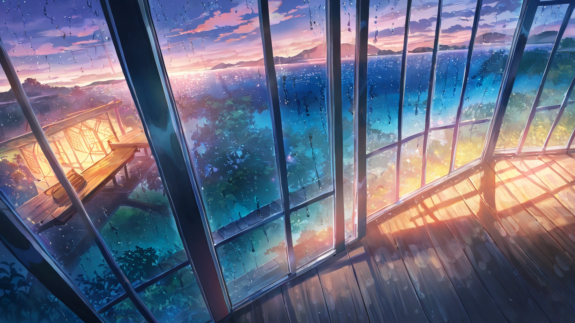 greenhouse morning lofi wallpaper