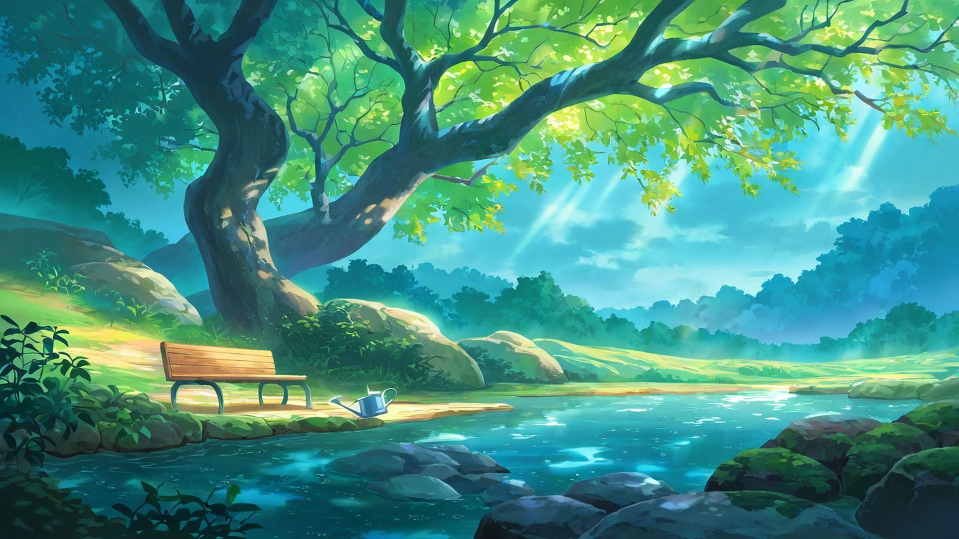 greenhouse morning lofi wallpaper