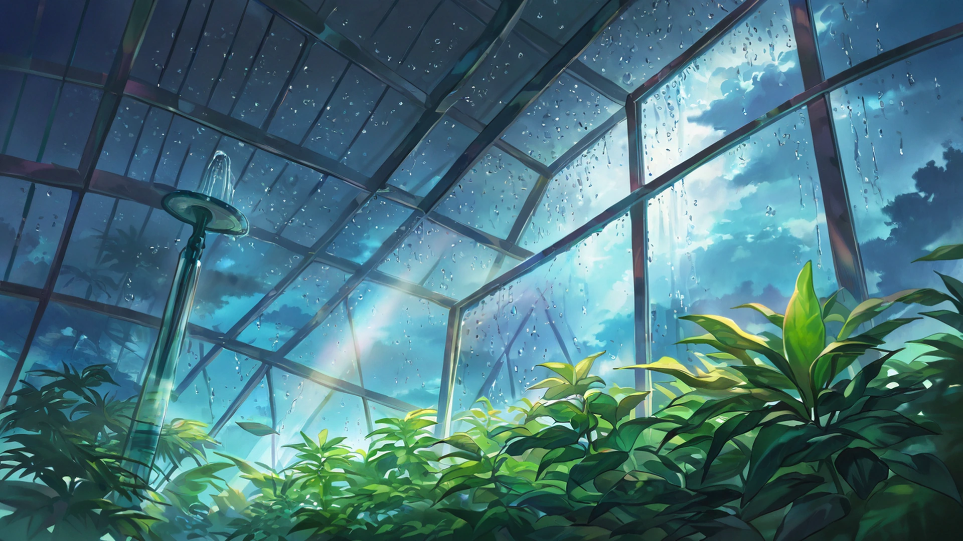 greenhouse morning lofi wallpaper
