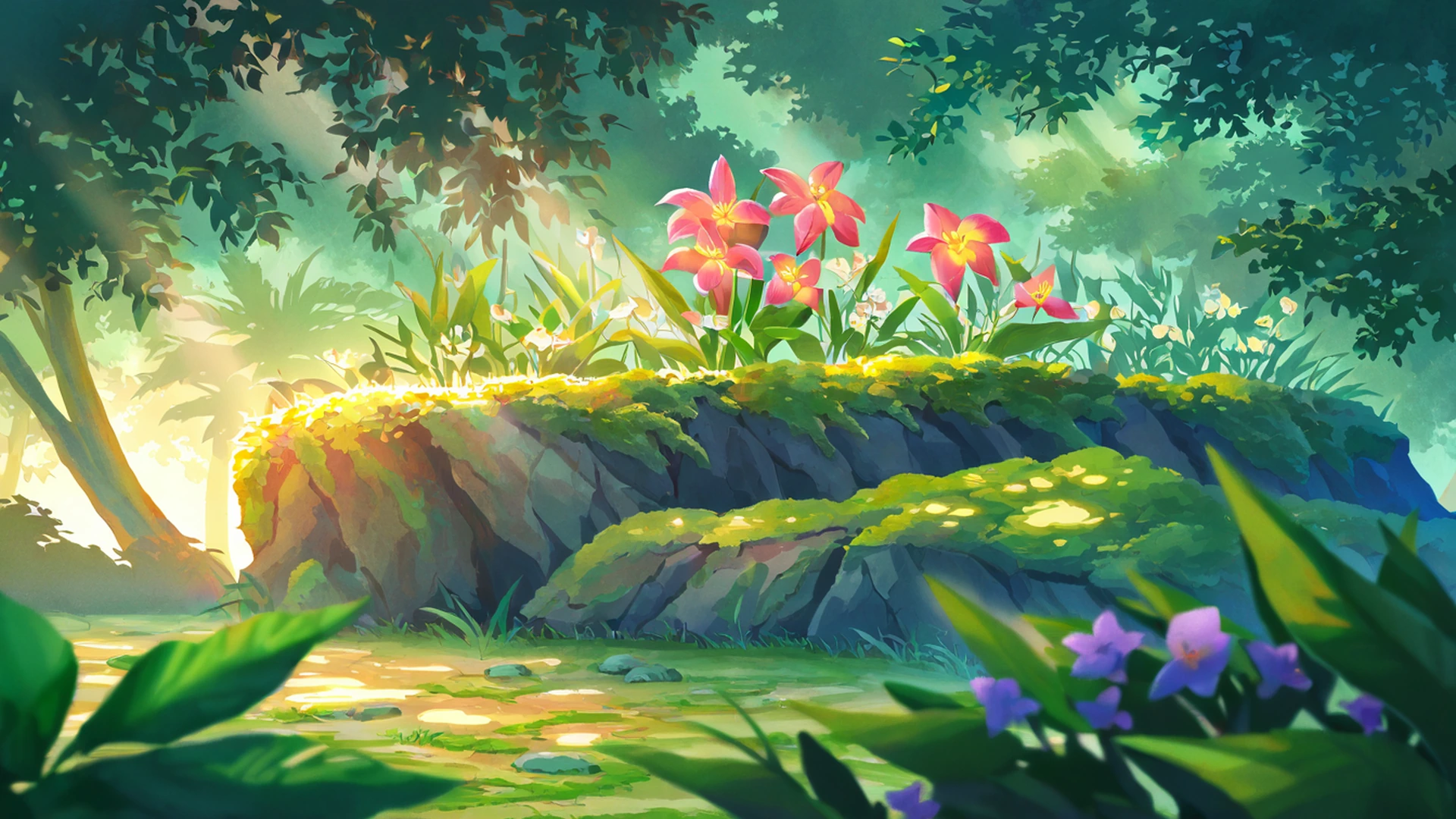 greenhouse morning lofi wallpaper