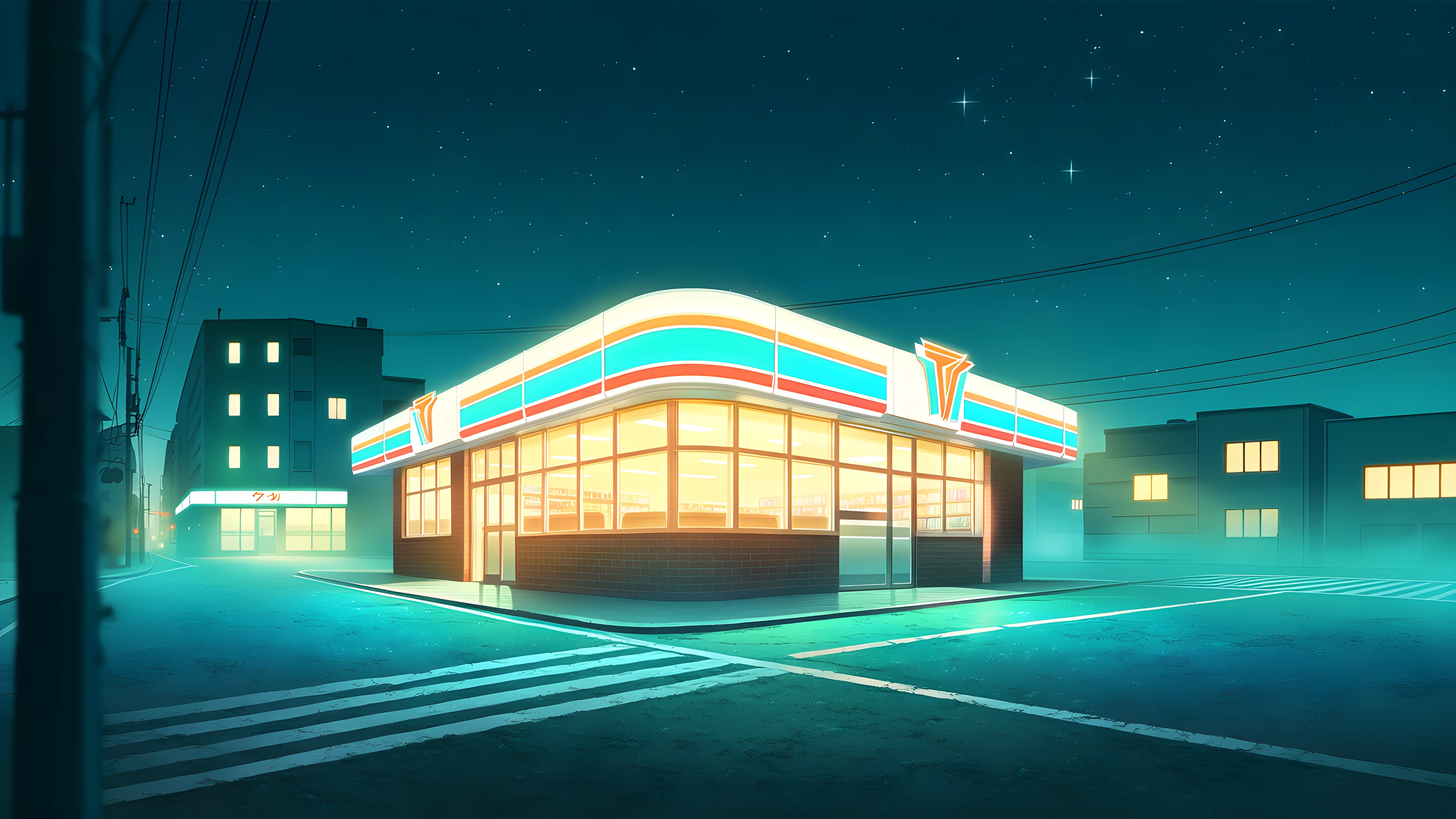 Konbini Night lofi wallpaper