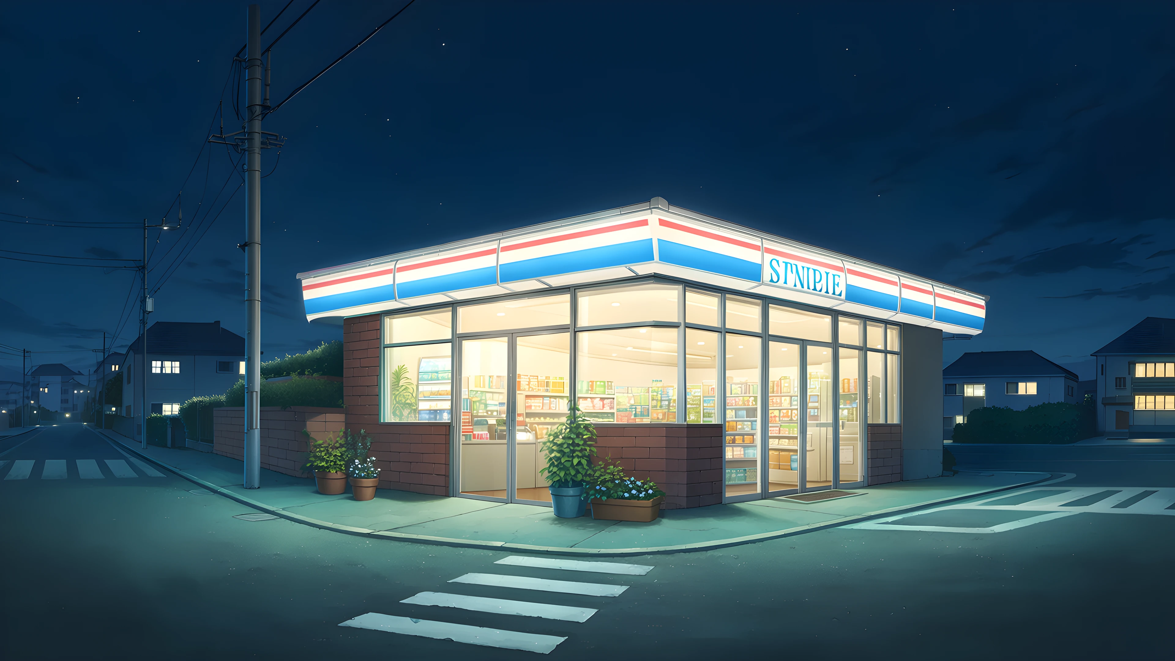 Konbini Night variant — Japanese aesthetic lofi wallpaper HD 4K Ultrawide
