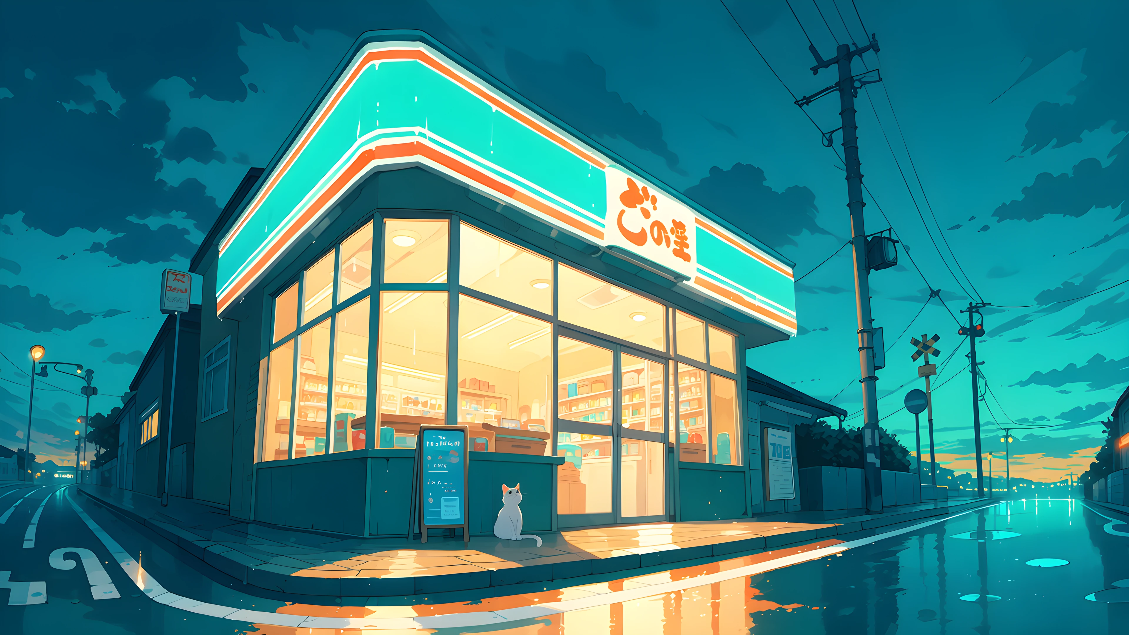 Konbini Night lofi wallpaper
