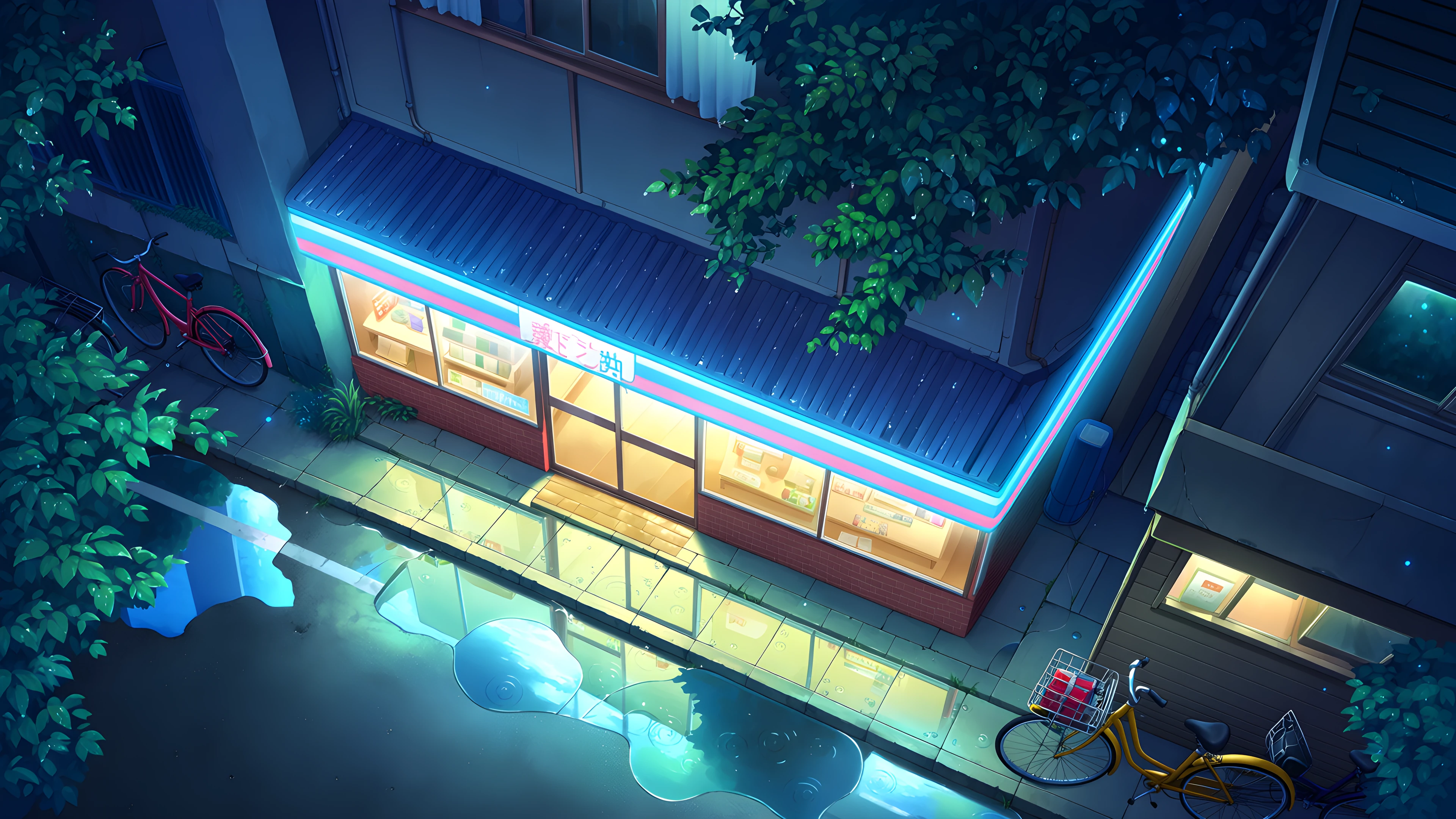 Konbini Night variant — Japanese aesthetic lofi wallpaper HD 4K Ultrawide