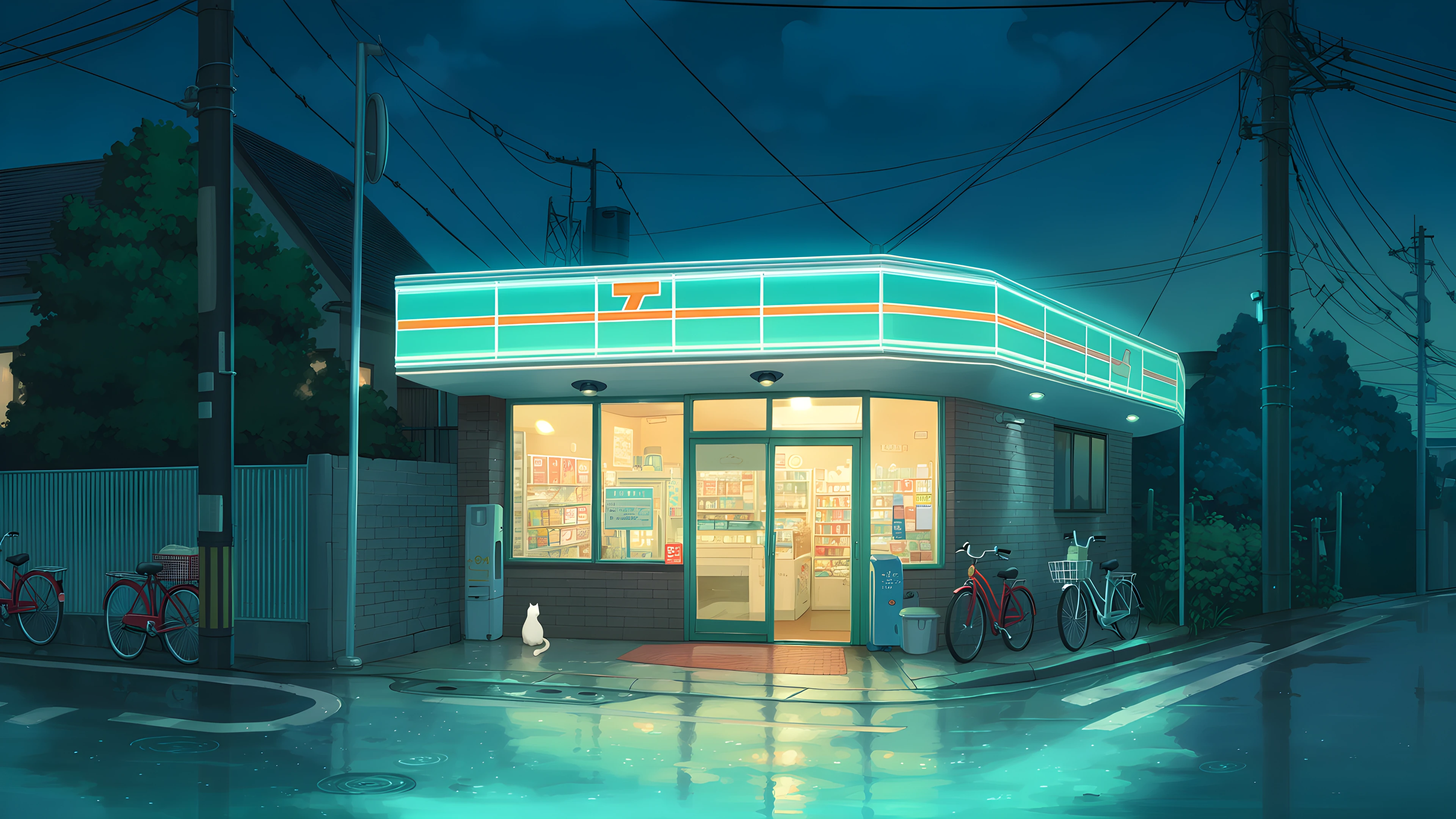 Konbini Night variant — Japanese aesthetic lofi wallpaper HD 4K Ultrawide