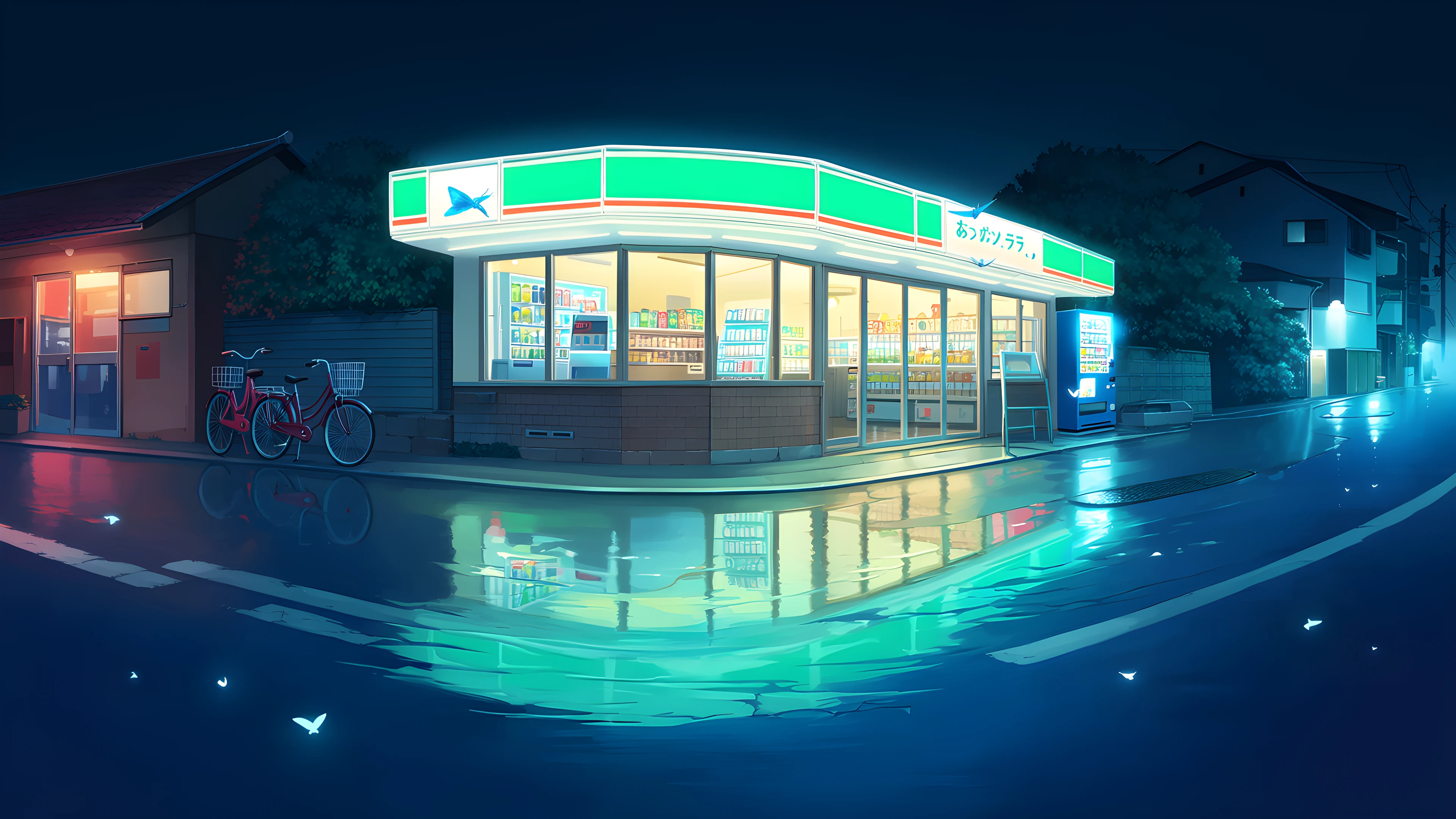 Konbini Night variant — Japanese aesthetic lofi wallpaper HD 4K Ultrawide