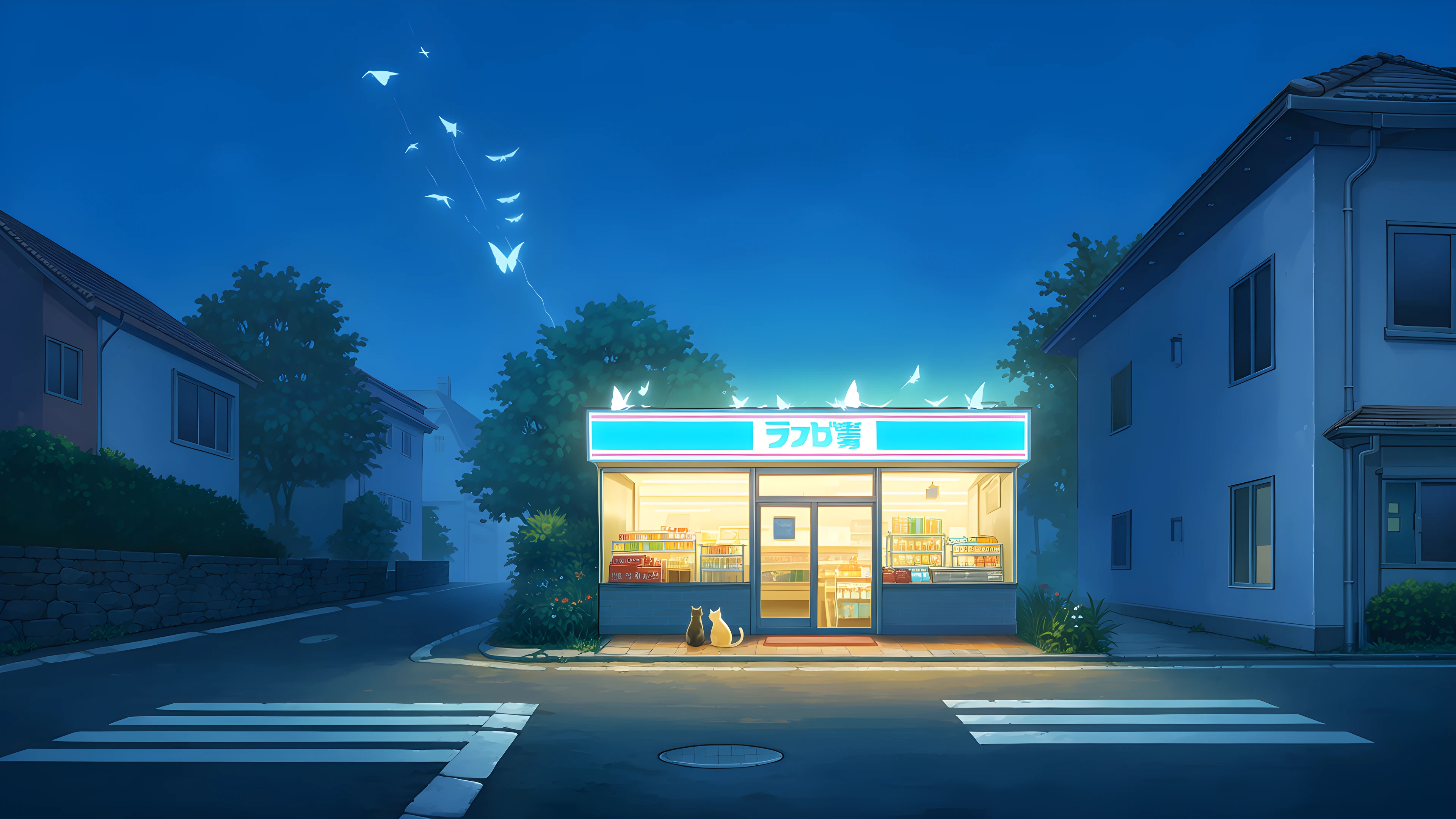 Konbini Night variant — Japanese aesthetic lofi wallpaper HD 4K Ultrawide