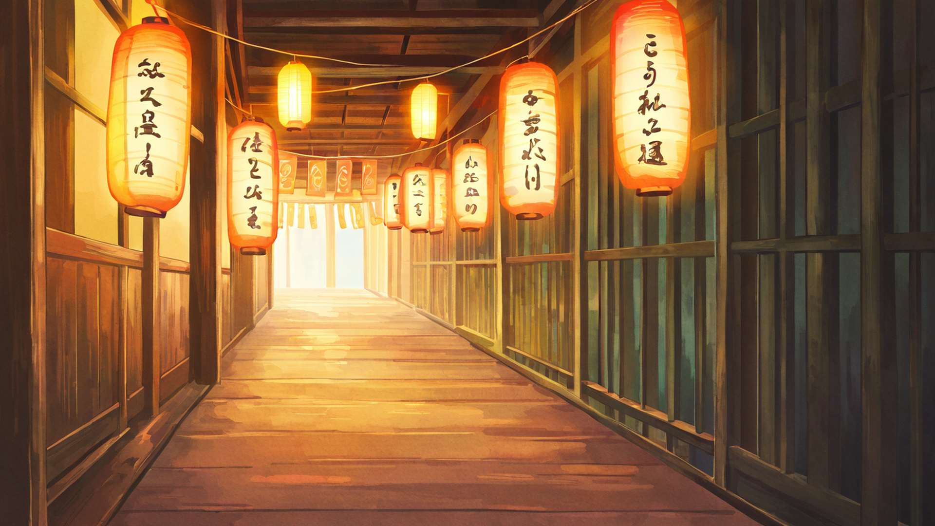 lantern festival night lofi wallpaper