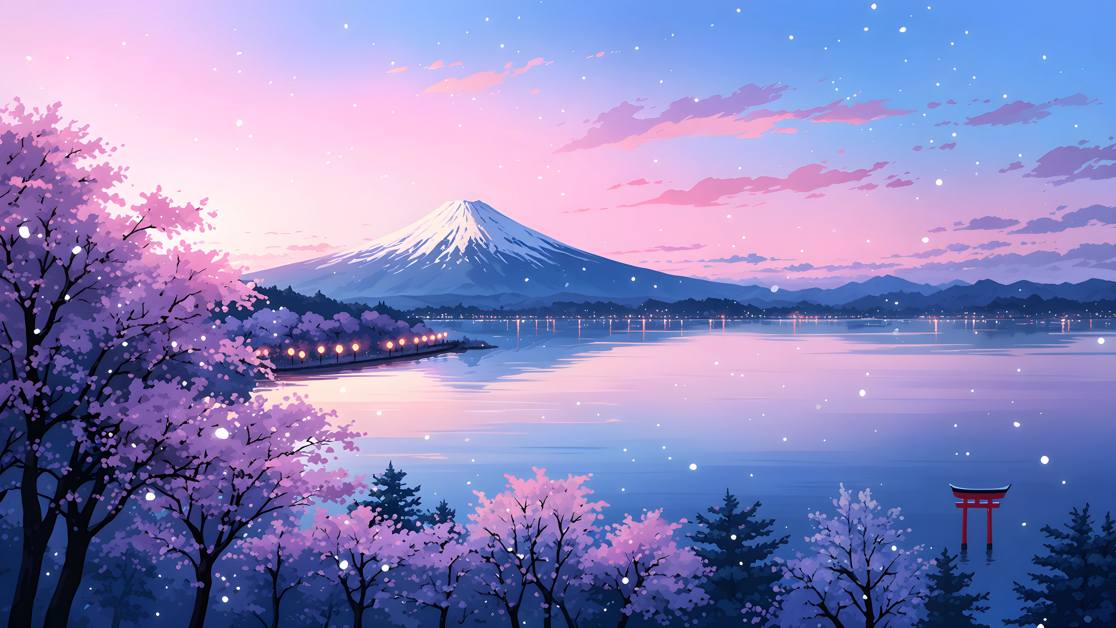 Mount Fuji Lake variant — Japanese aesthetic lofi wallpaper HD 4K Ultrawide