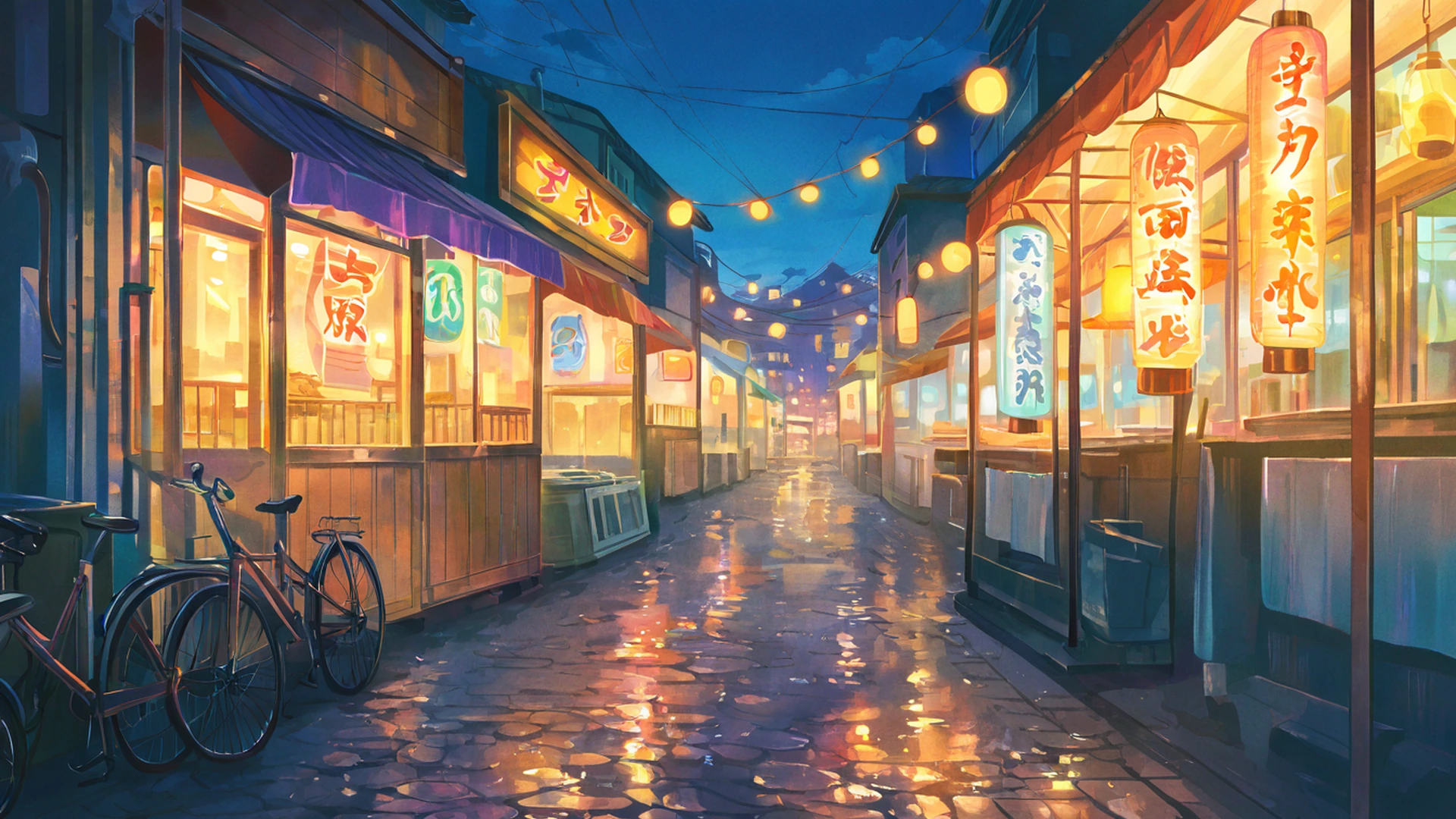 night market lofi wallpaper