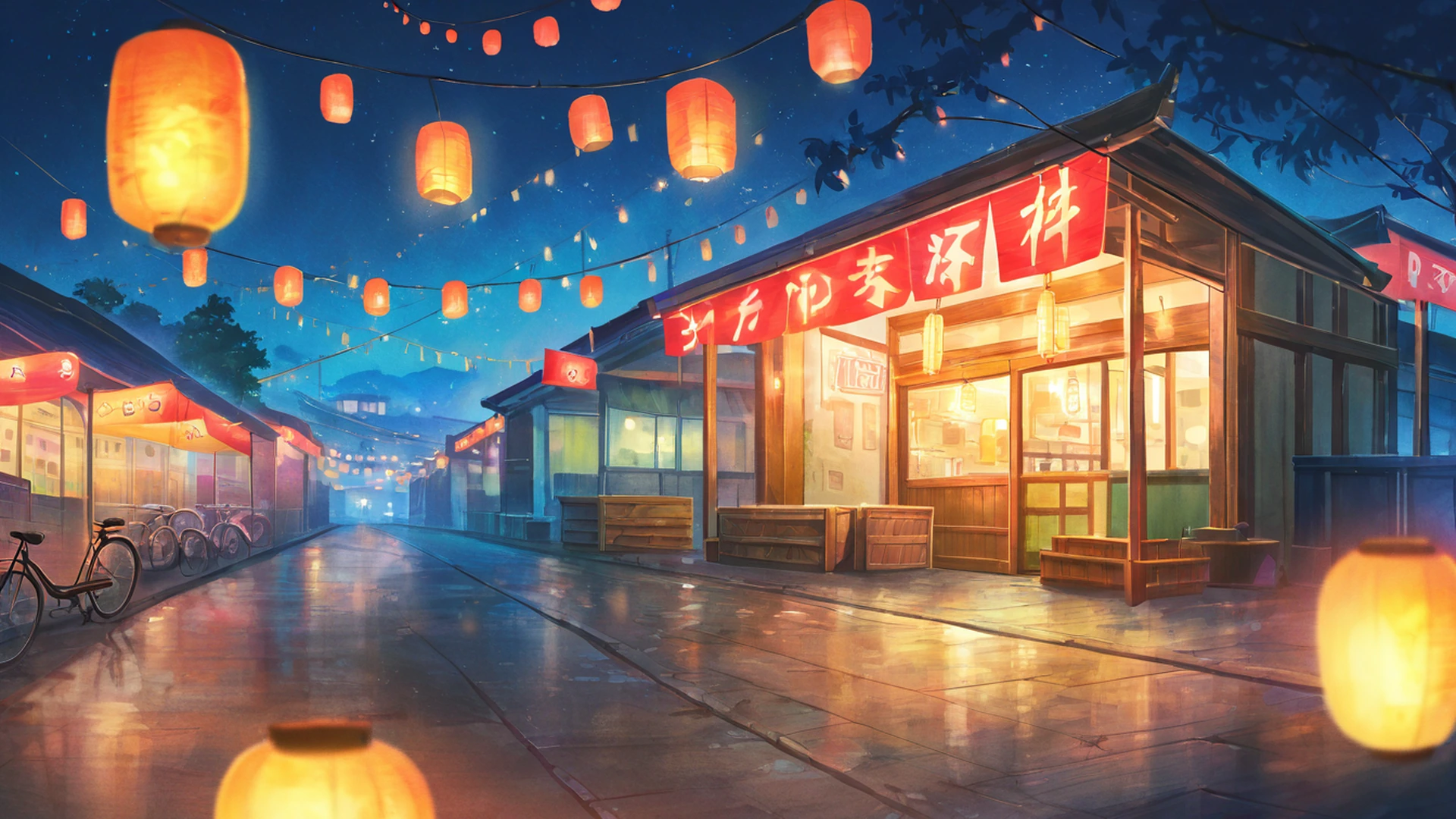 night market lofi wallpaper