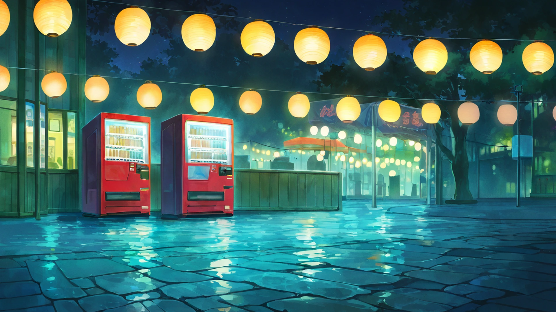 night market lofi wallpaper