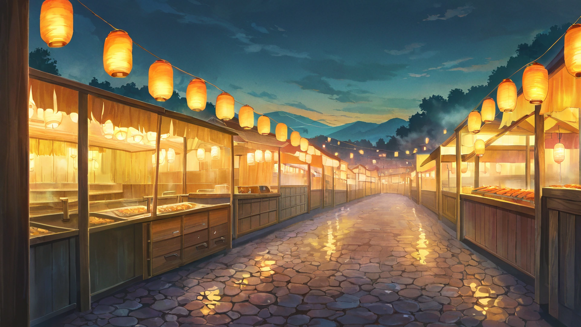 night market lofi wallpaper