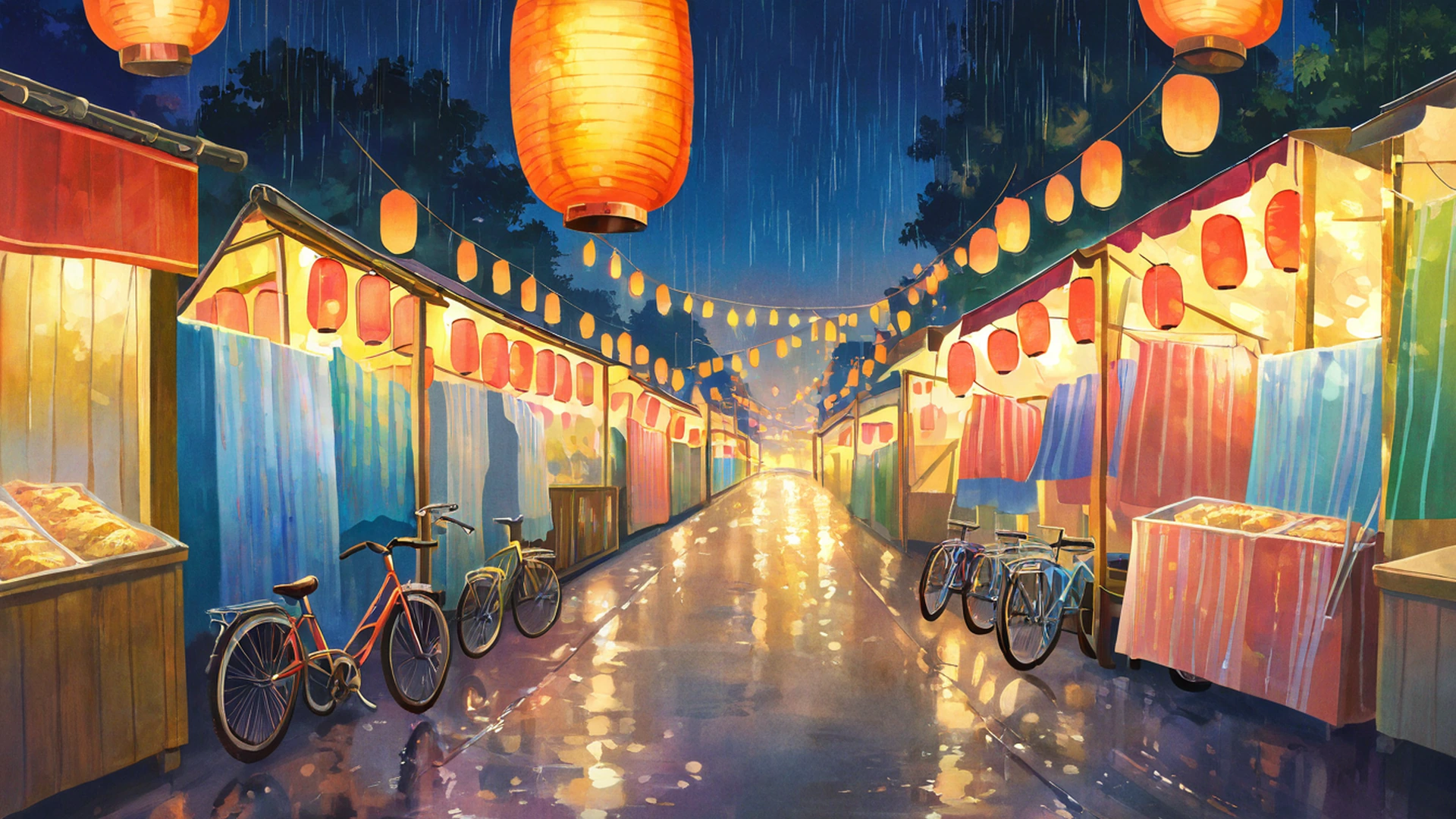 night market lofi wallpaper