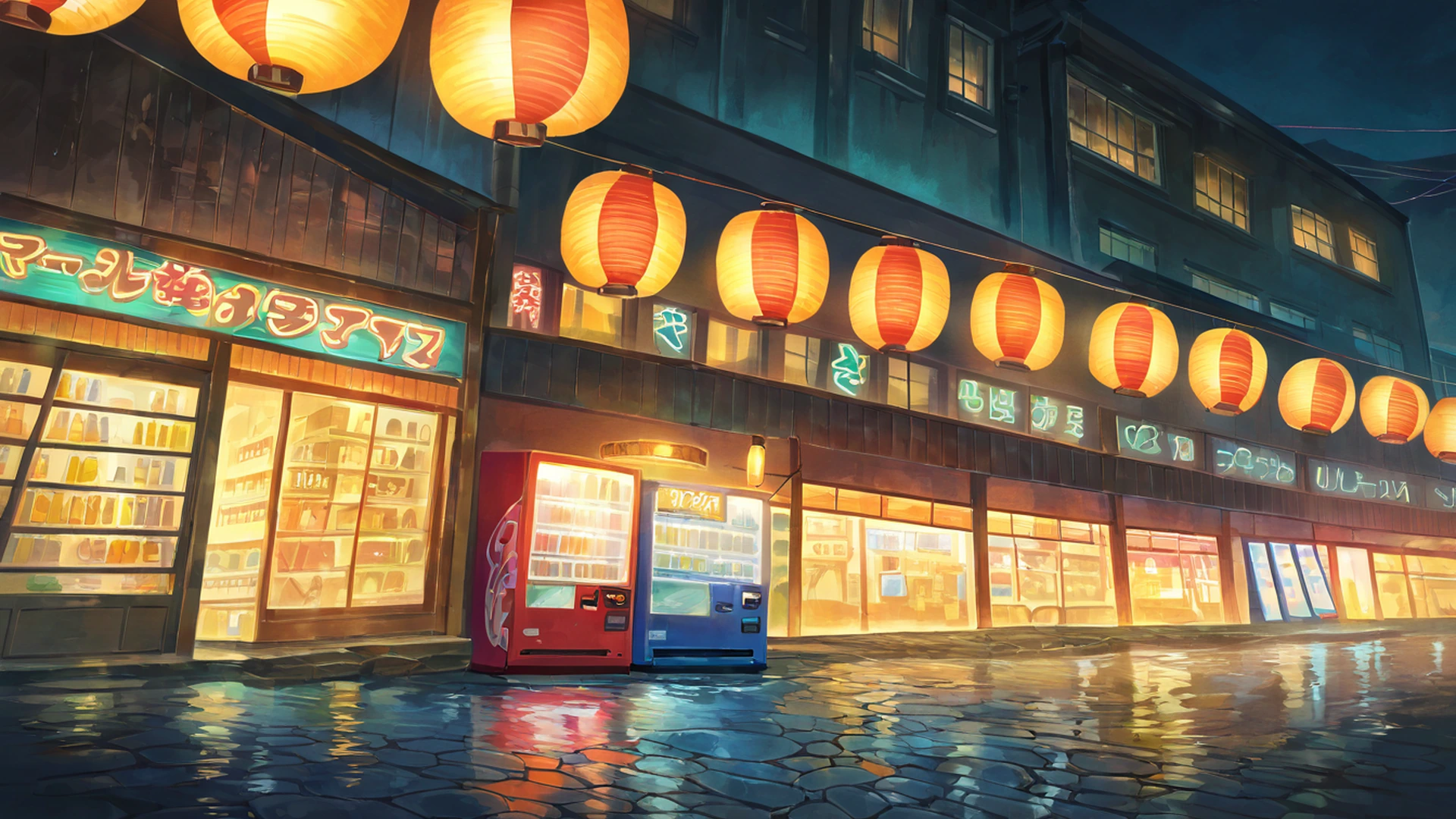 night market lofi wallpaper