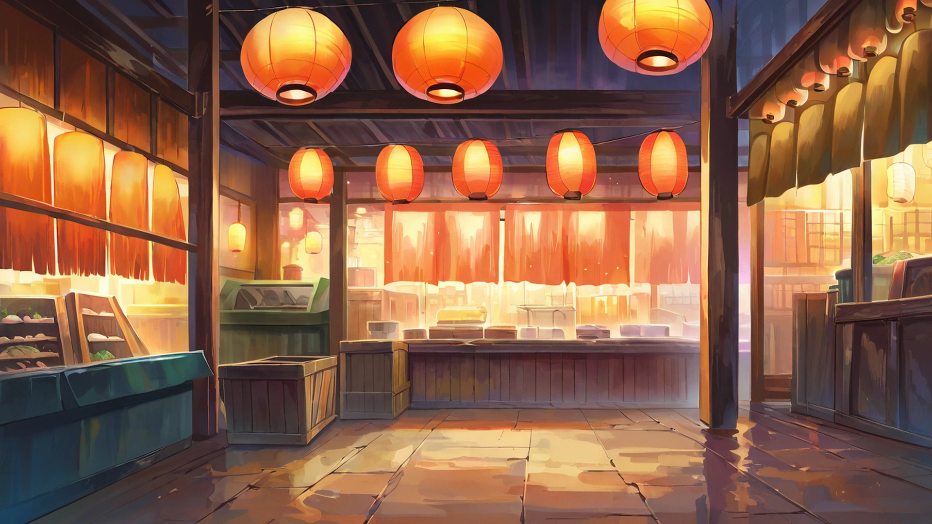 night market lofi wallpaper