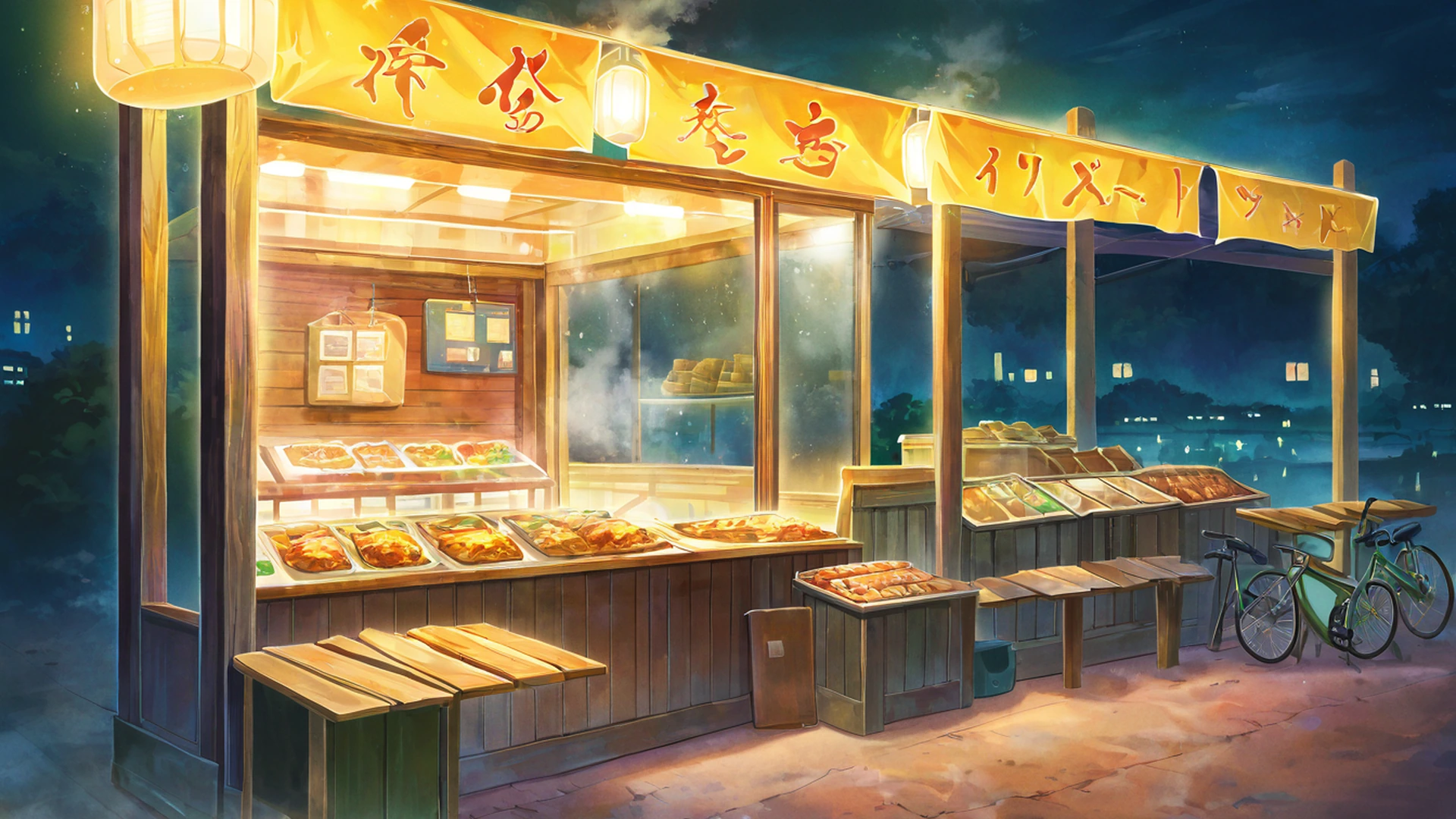 night market lofi wallpaper