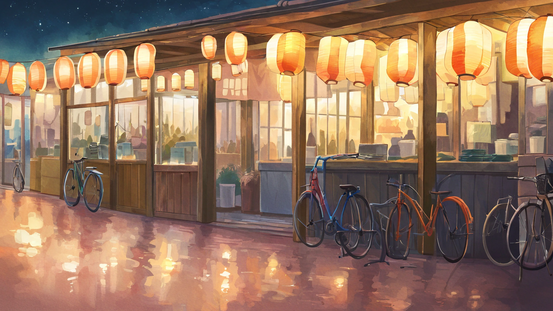 night market lofi wallpaper