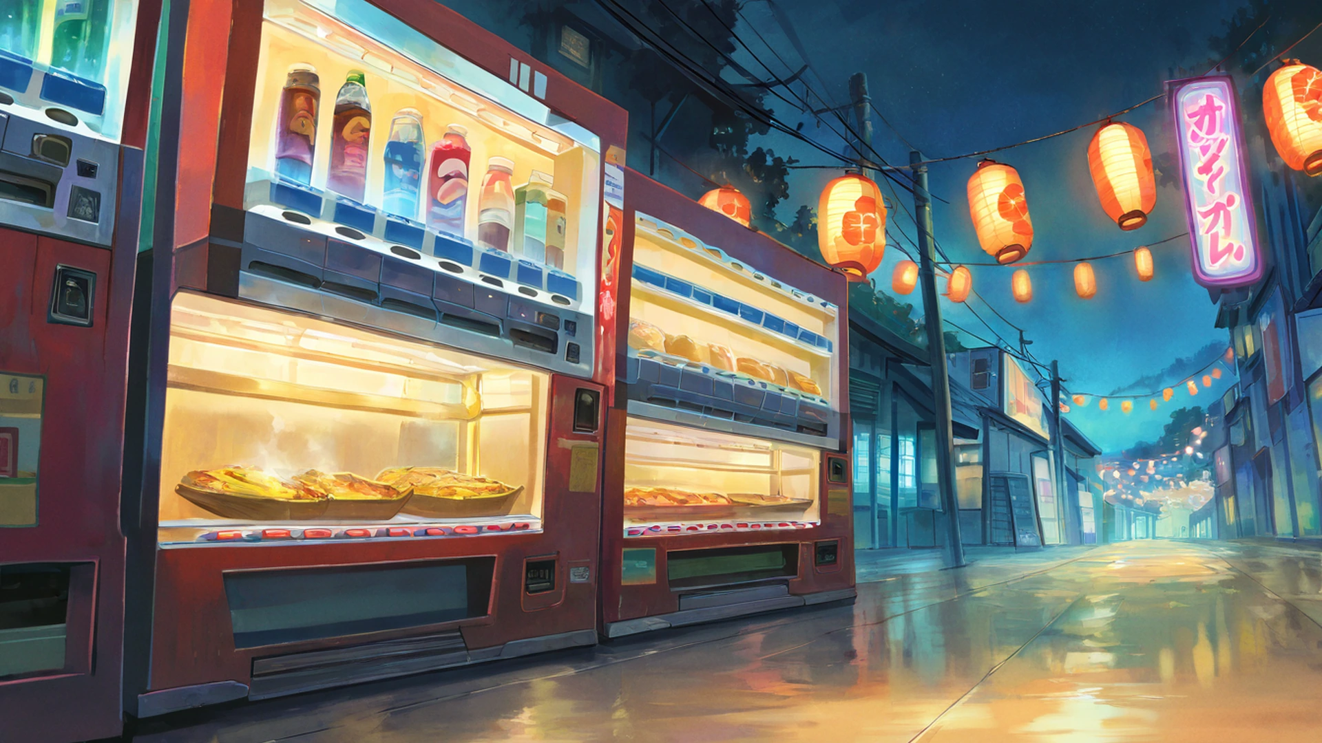 night market lofi wallpaper