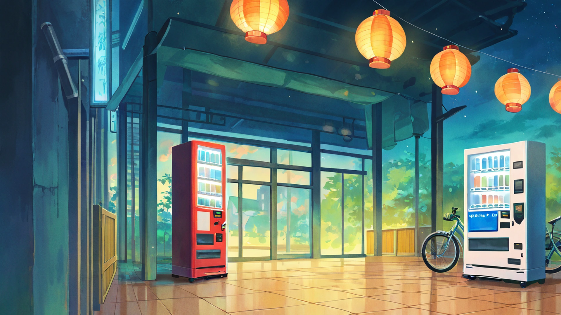 night market lofi wallpaper