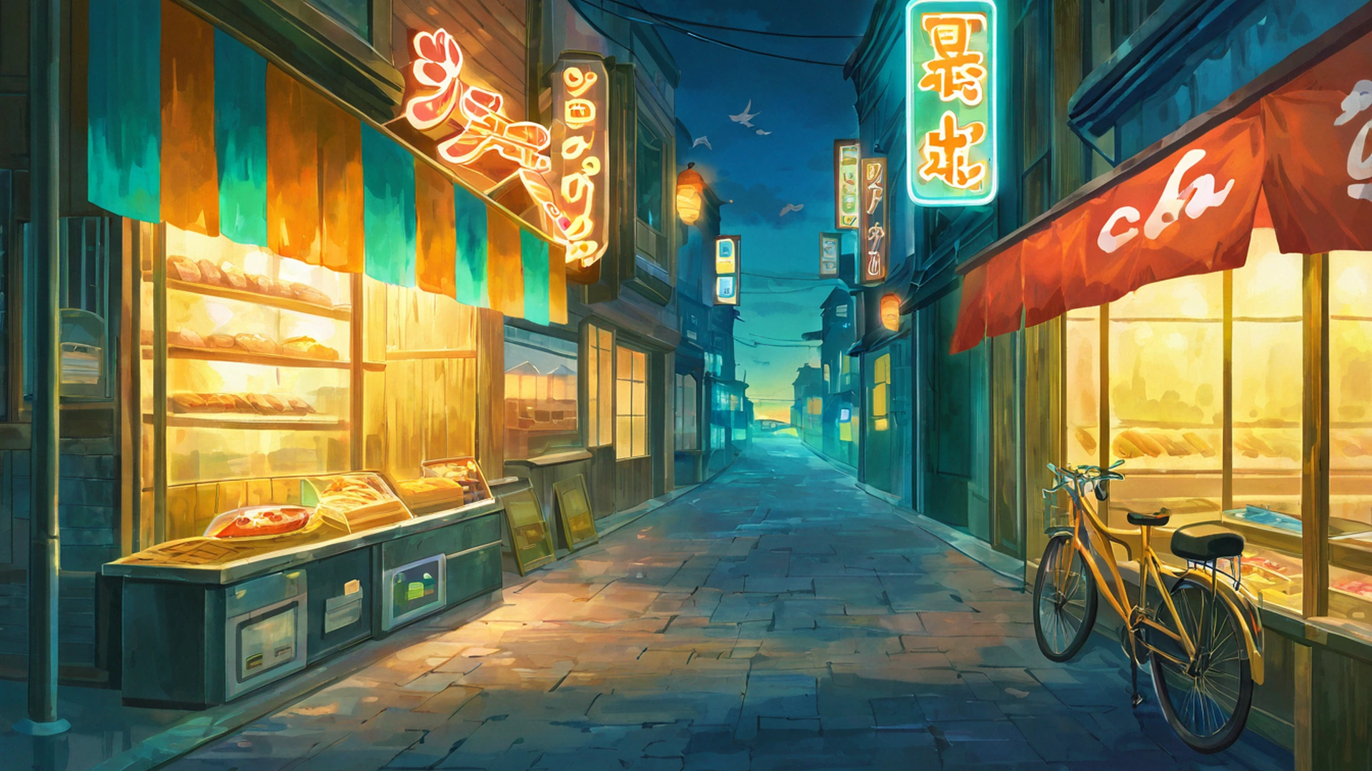 night market lofi wallpaper
