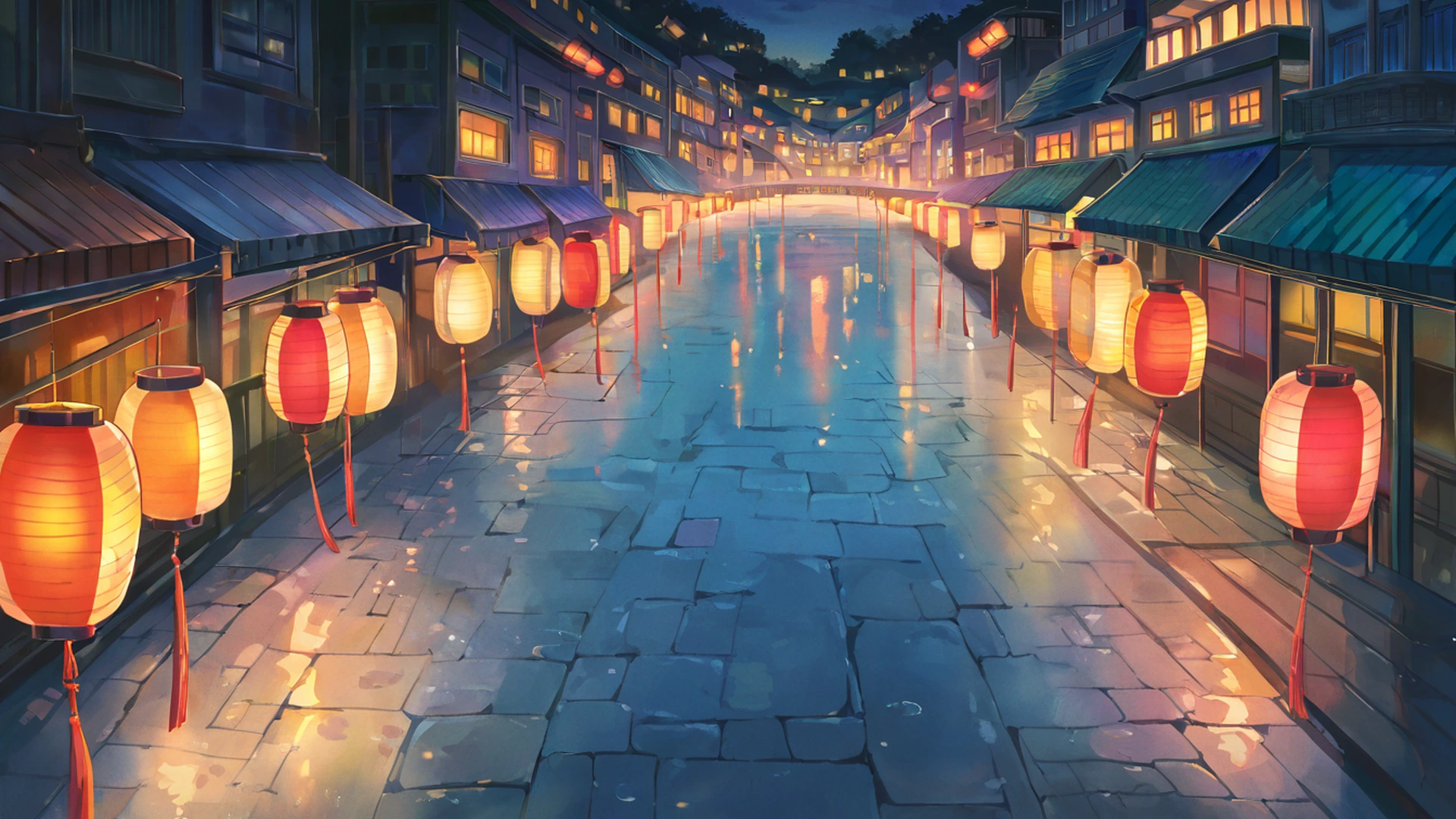 night market lofi wallpaper