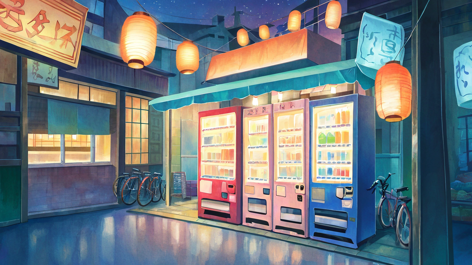 night market lofi wallpaper