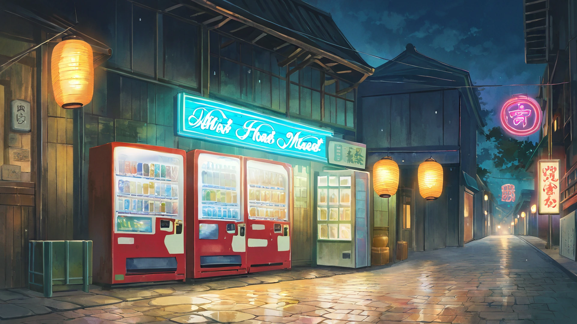 night market lofi wallpaper