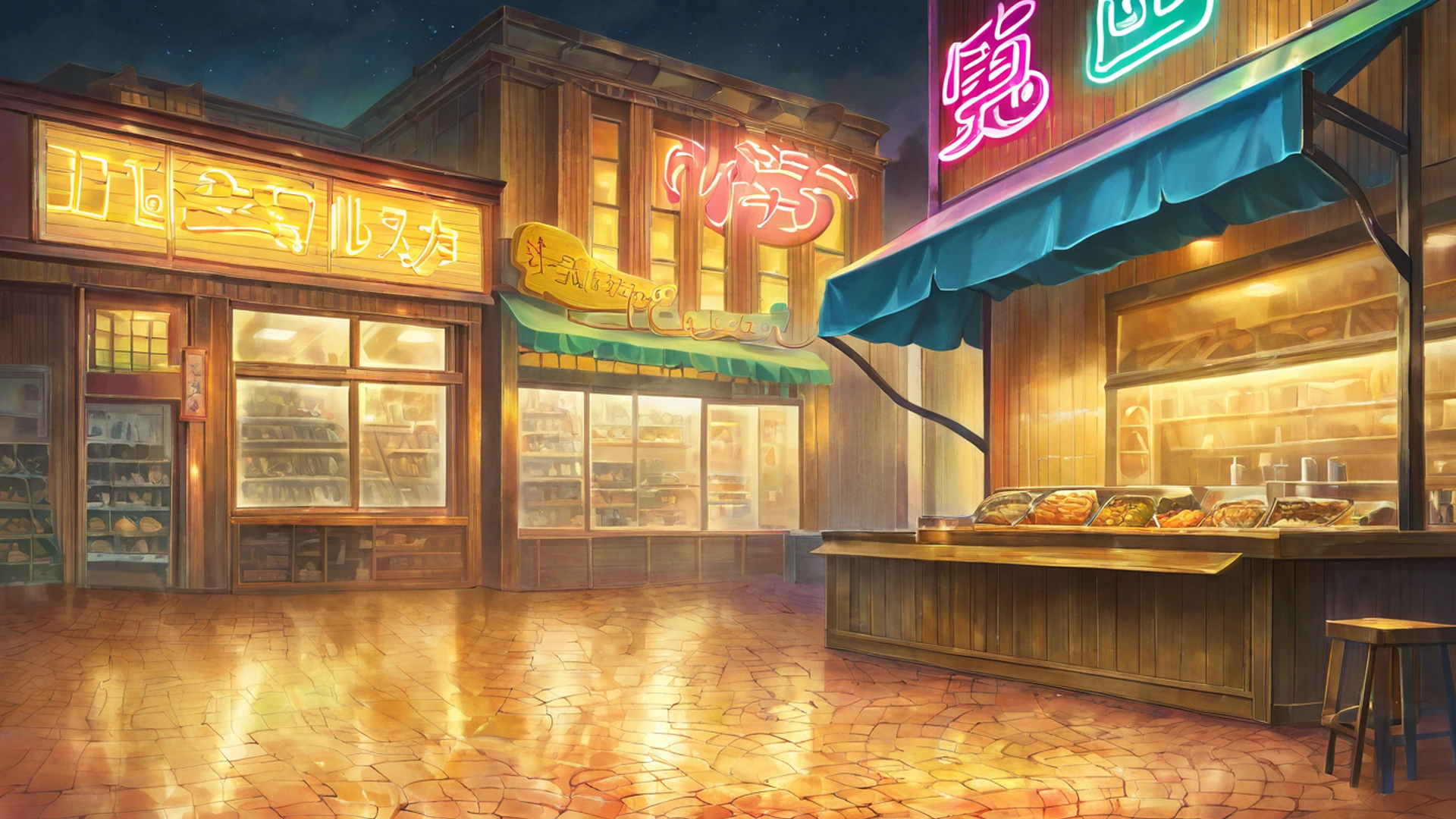 night market lofi wallpaper