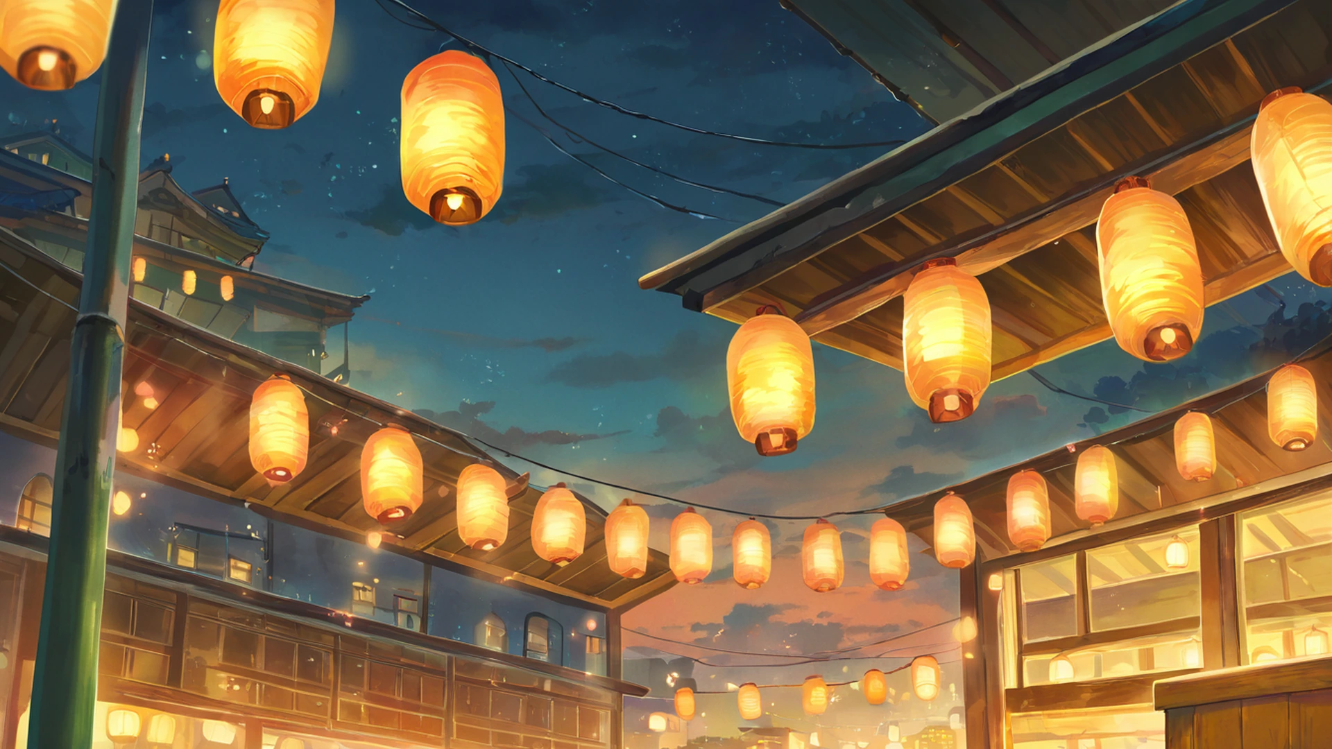 night market lofi wallpaper