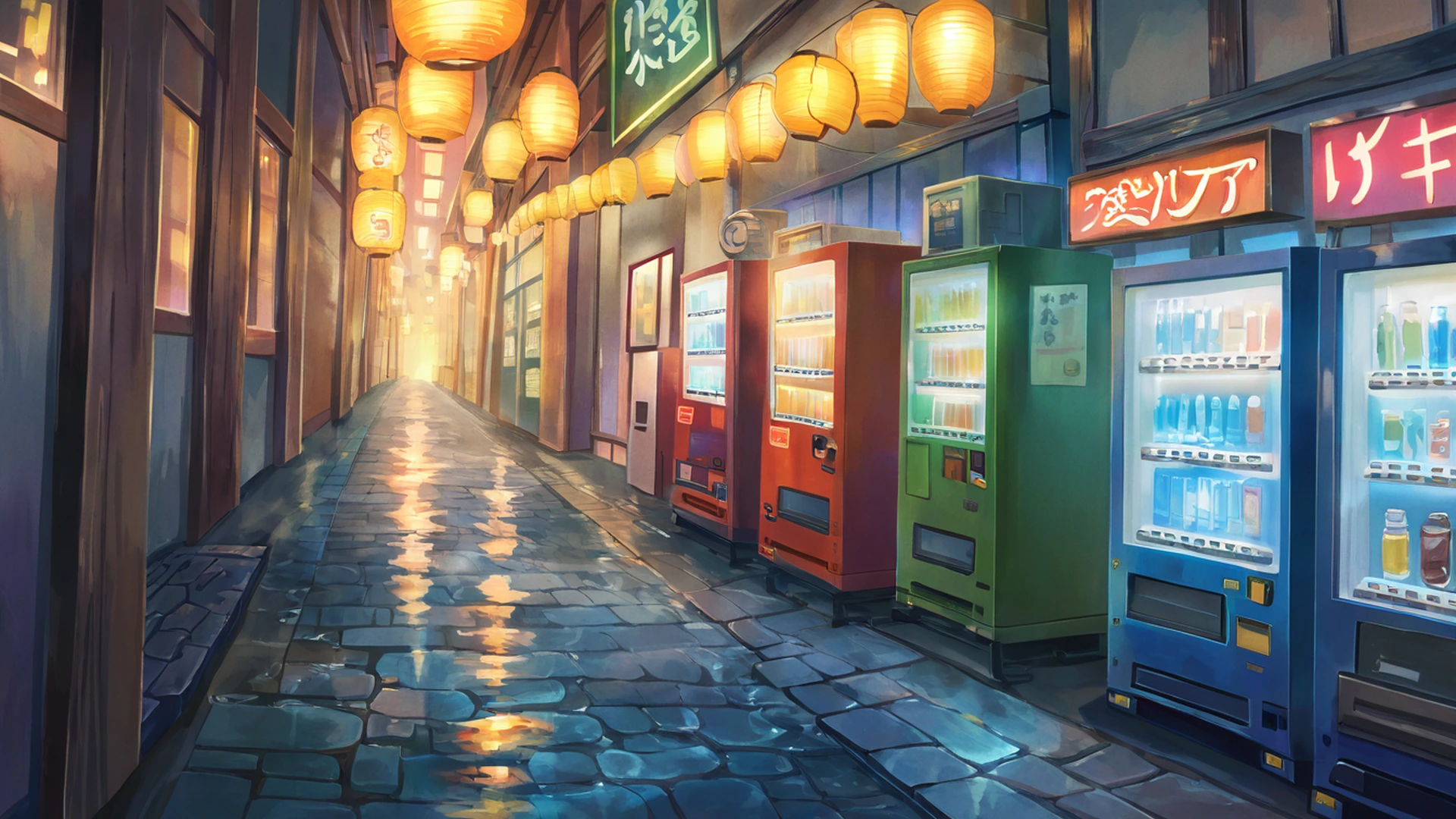 night market lofi wallpaper