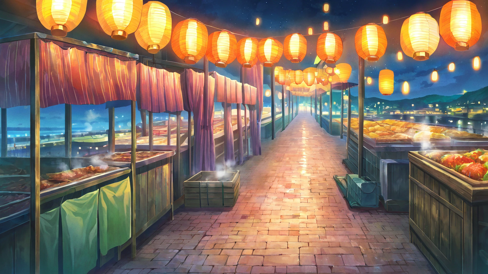 night market lofi wallpaper