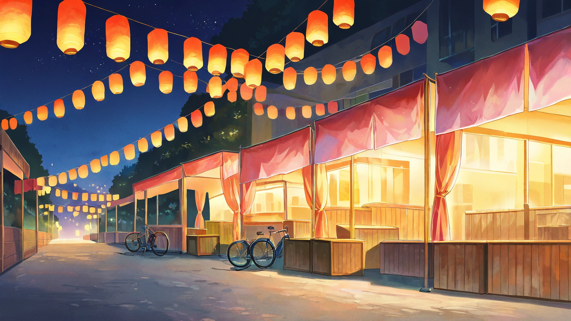 night market lofi wallpaper