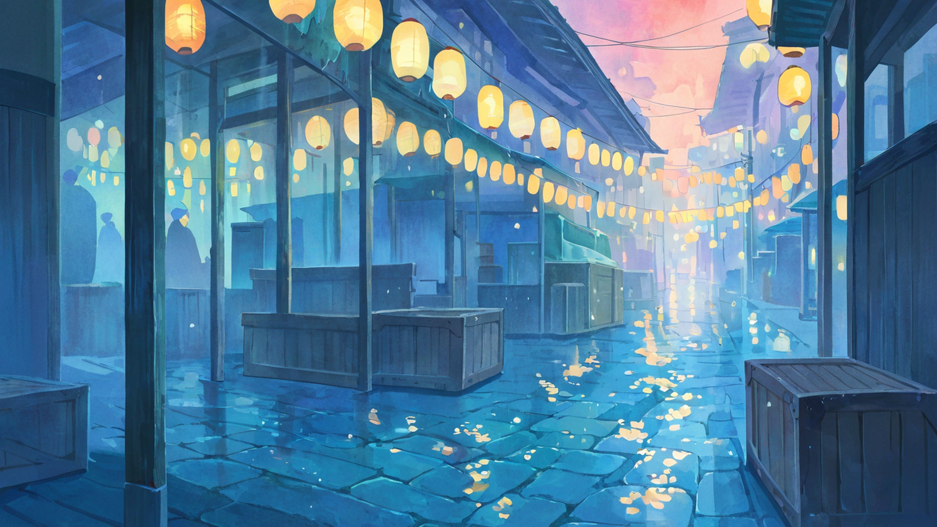 night market lofi wallpaper