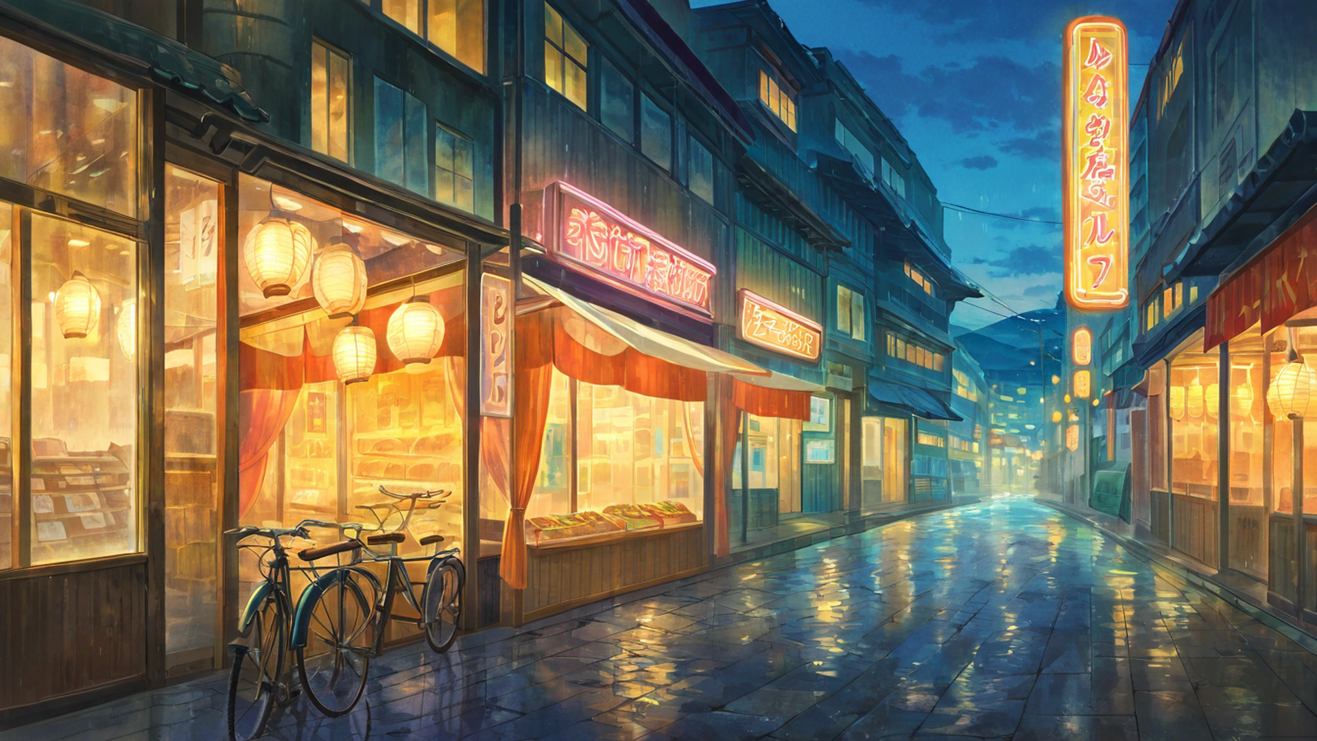 night market lofi wallpaper